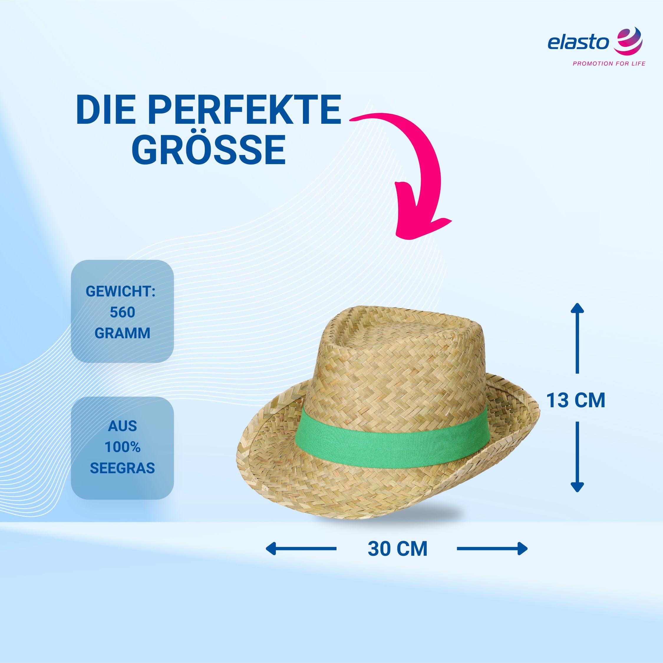 elasto Schirmmütze Sommerhut KUBA Sonnenhut Damen & Herren aus Seegras
