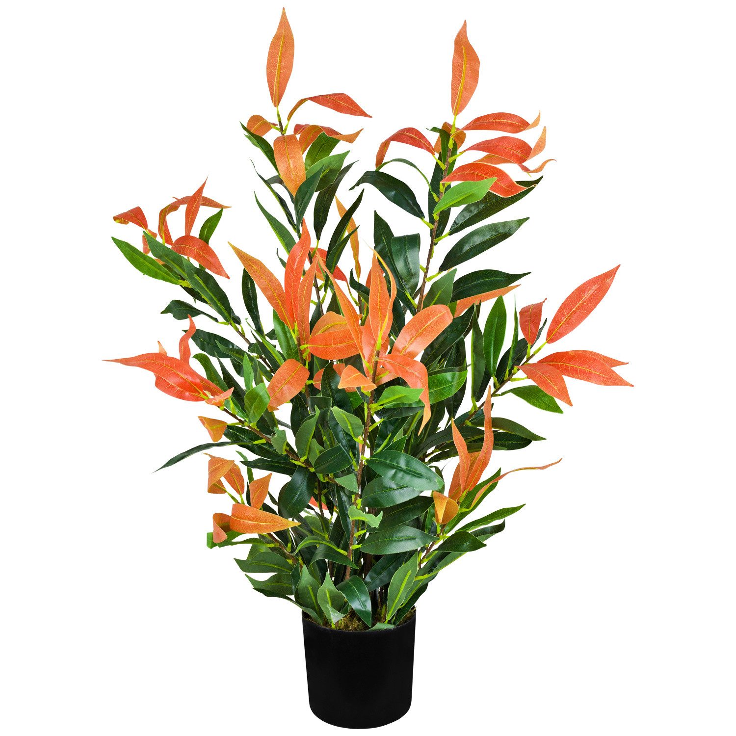 Kunstblume Künstliche Glanzmispel Photinia Kunstpflanze Künstliche Pflanze 70 cm Glanzmispel, Decovego, Höhe 70 cm