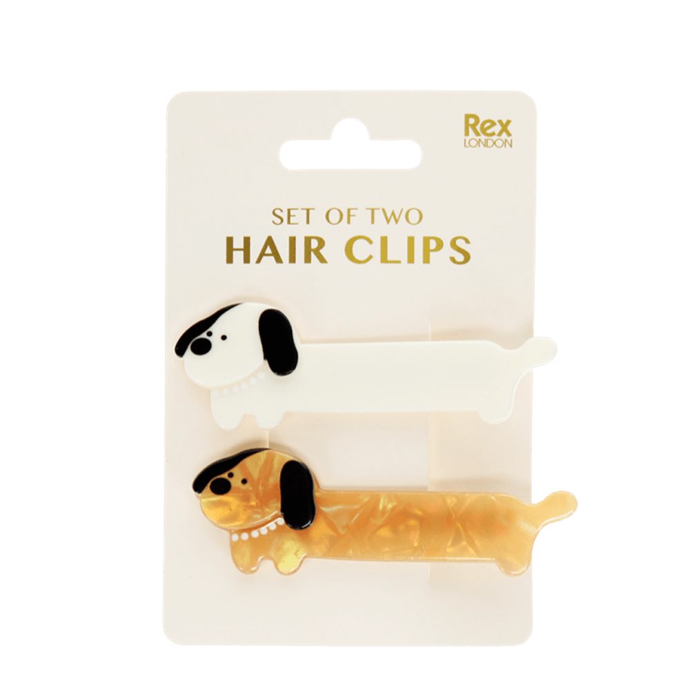 Rex London Haarspange Dackel, Haarklammer, 2-tlg., Set, ca. 2,7 x 8,1 x 1,5 cm