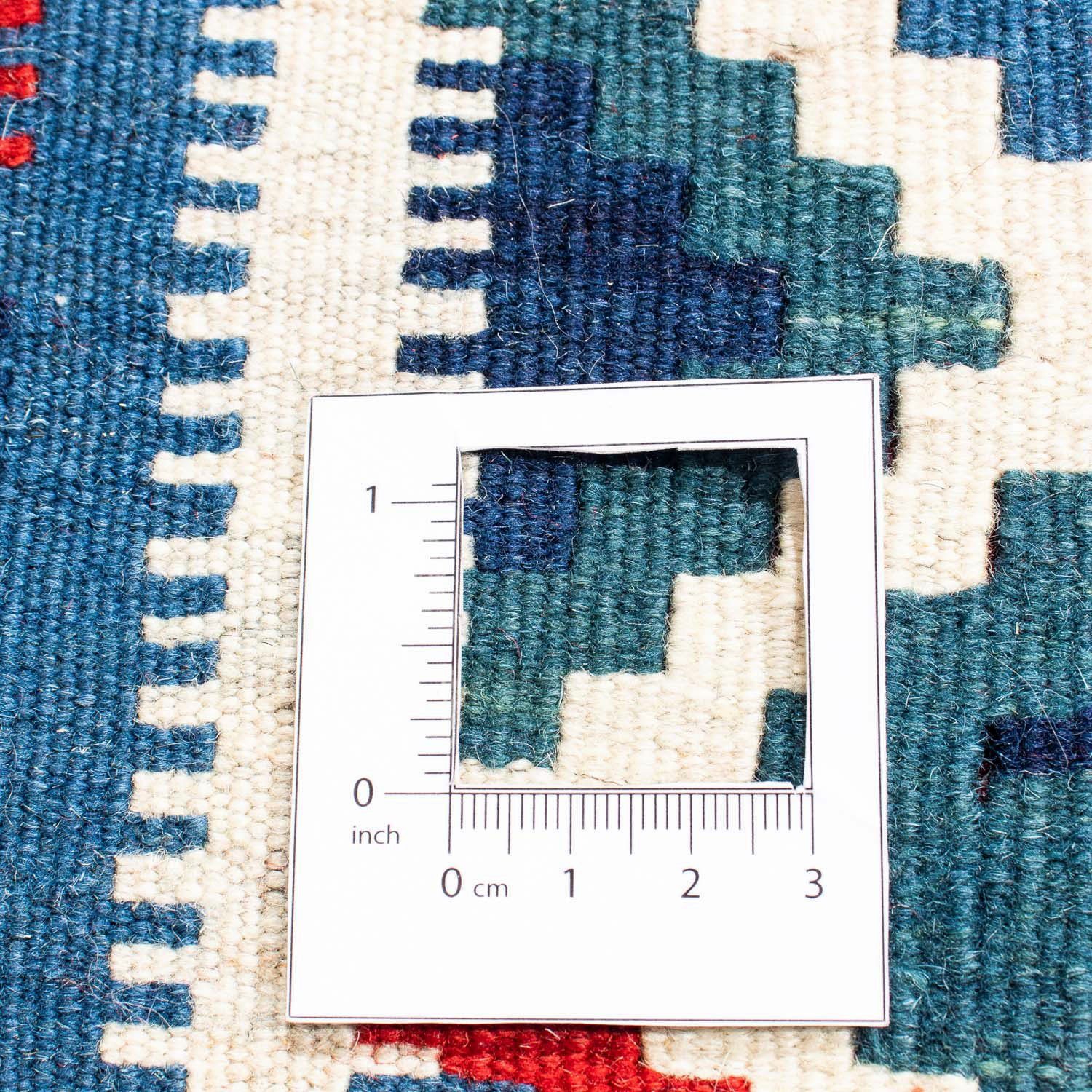 6 cm mm, 100 morgenland, Oriental 104 dunkelblau, Kelim Einzelstück - quadratisch x Wollteppich quadratisch, - Wohnzimmer, Höhe: -