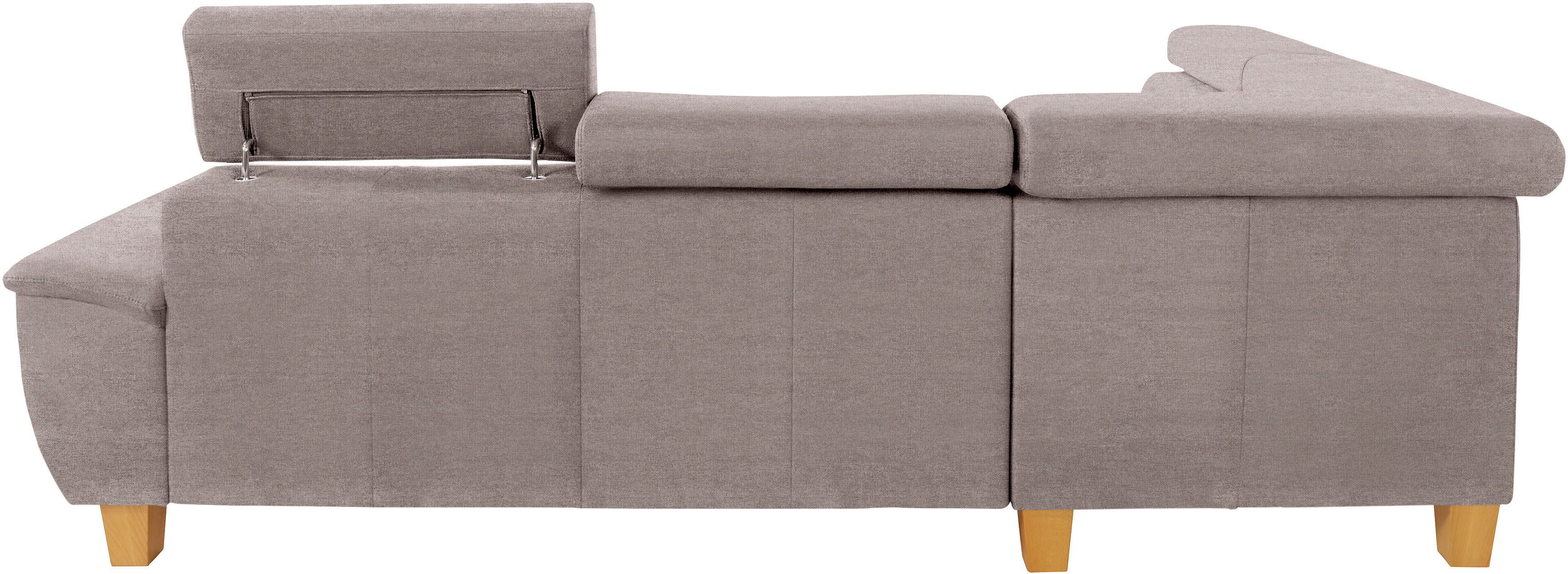 exxpo - sofa fashion wahlweise Ecksofa inklusive Bettfunktion und Enya, Bettkasten Kopfteilverstellung