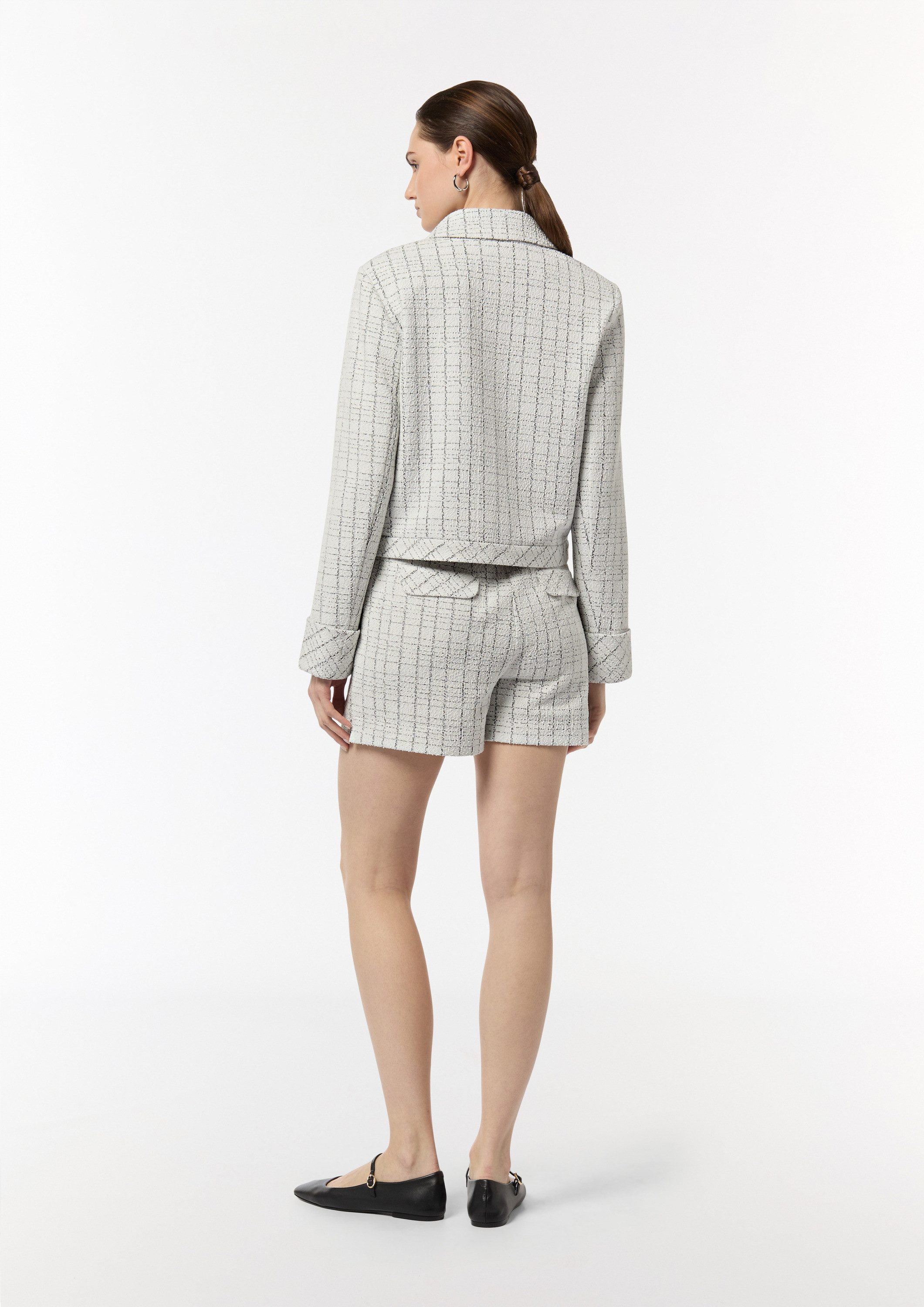 comma Jackenblazer Indoor-Jacke Bouclé-Jerseyjacke mit Metallic-Garn