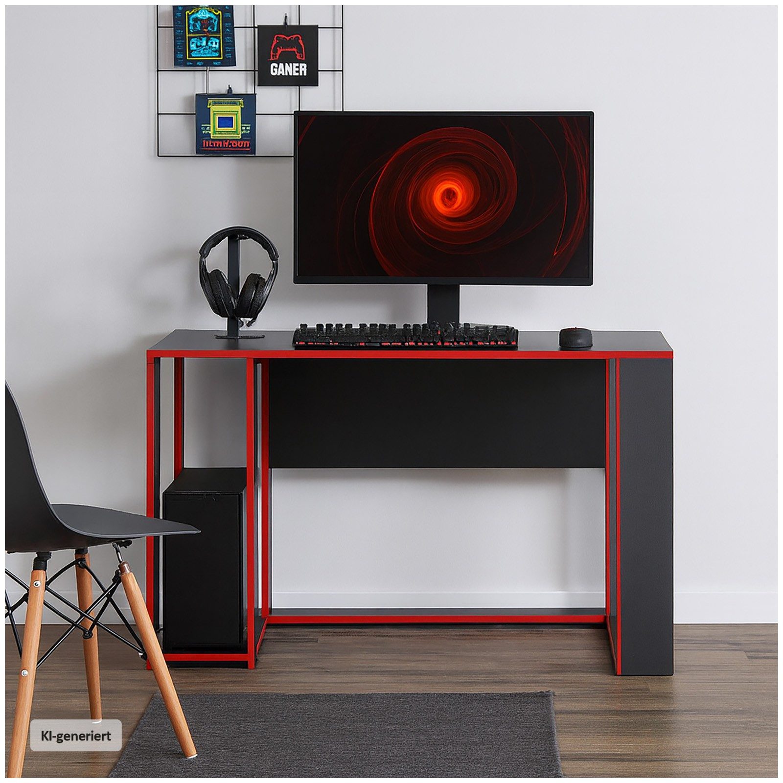 HTI-Living Gamingtisch Gaming Schreibtisch Schwarz/Rot (Stück, 1-St., 1 Schreibtisch ohne Dekoration), Computertisch Büromöbel