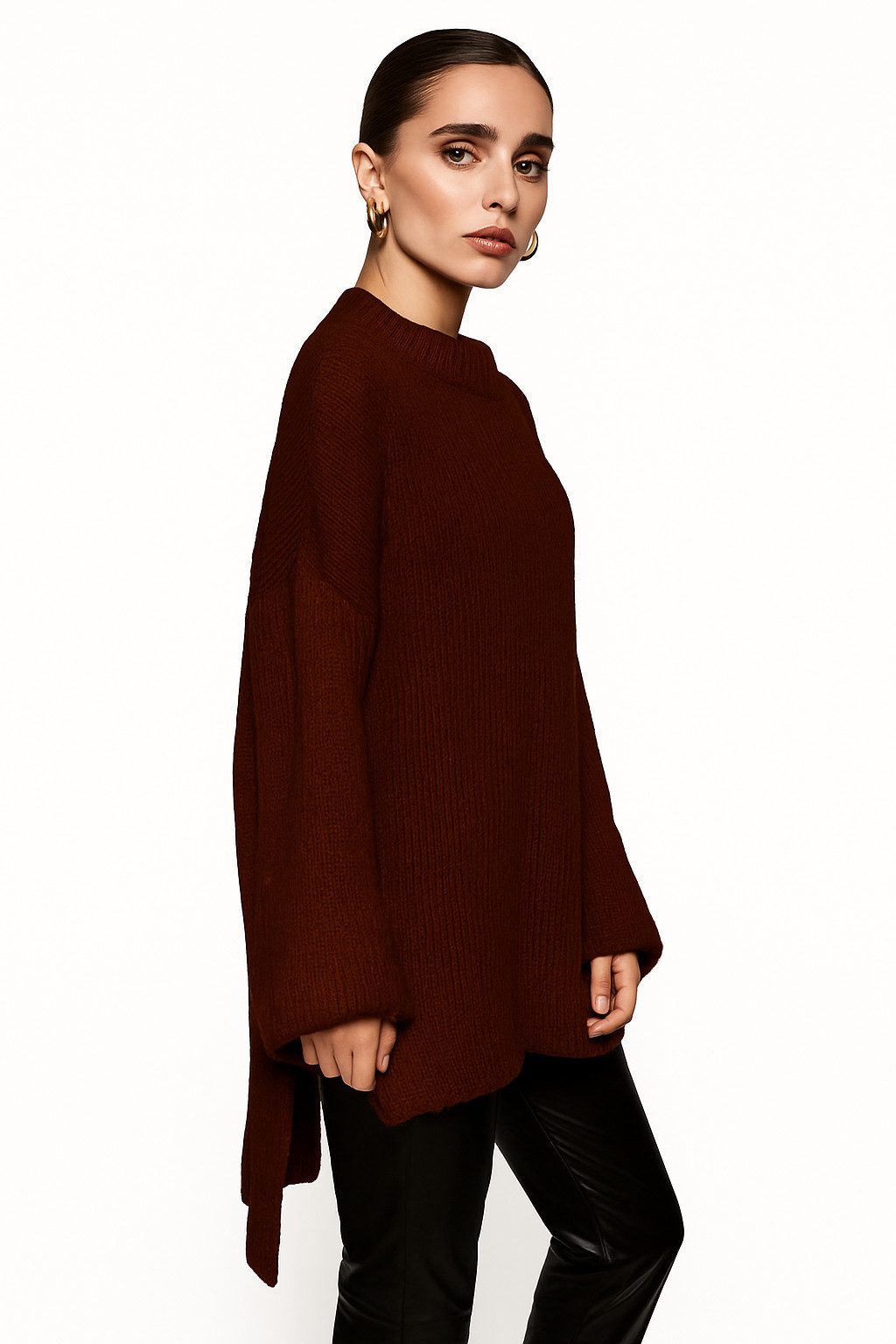 Worldclassca Longpullover WORLDCLASSCA Damen Oversize Strickpulllover Lang Pulli Oberteil Neue Kollektion - Stilvolle und gemütliche Strickmode für Damen