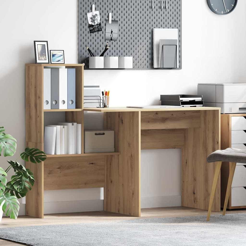 vidaXL Schreibtisch Schreibtisch Artisan-Eiche Holzwerkstoff 131,5 x 50 x 106,5 cm (1-St)