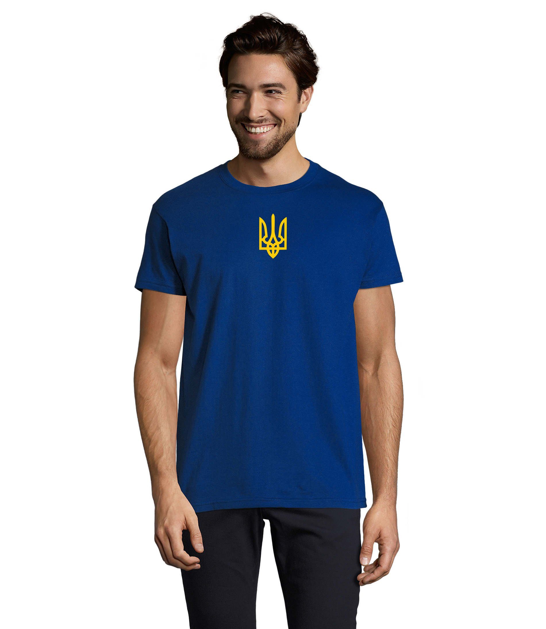 Blondie & Brownie T-Shirt Herren Royalblau Peace Army Selenskyj Armee Ukraina Ukraine Nato Print