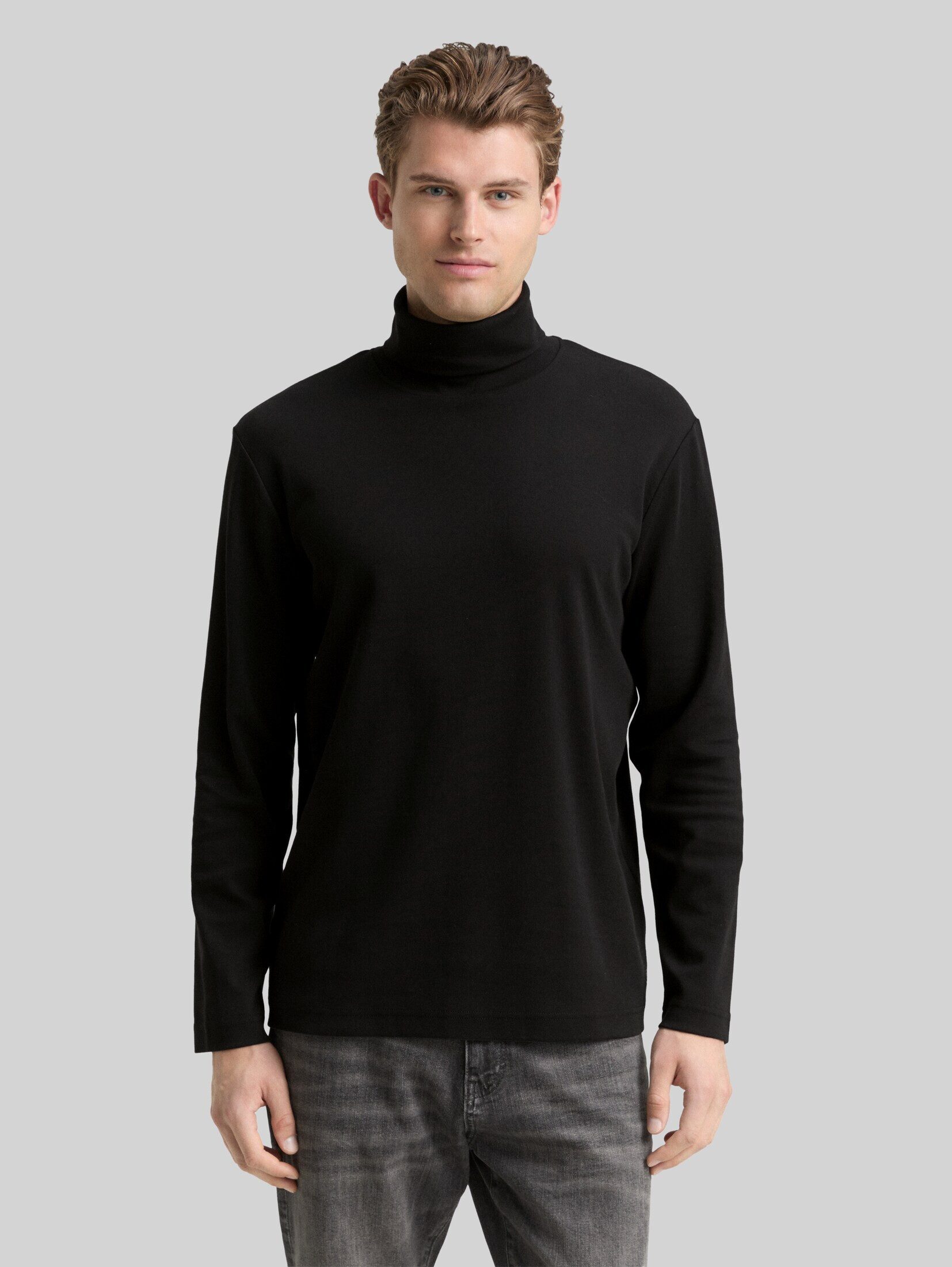 TOM TAILOR Langarmshirt T-Shirt Basic Rollkragenshirt