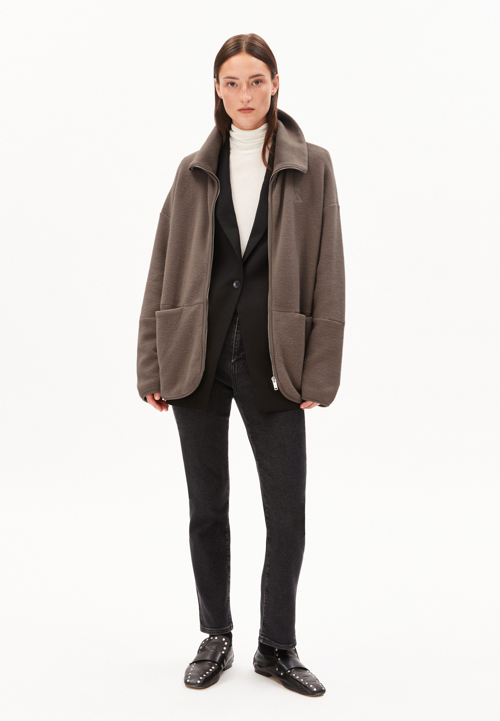 Armedangels Blouson ANAAWIL Fleecejacke aus Bio-Baumwolle Oversized Fit günstig online kaufen