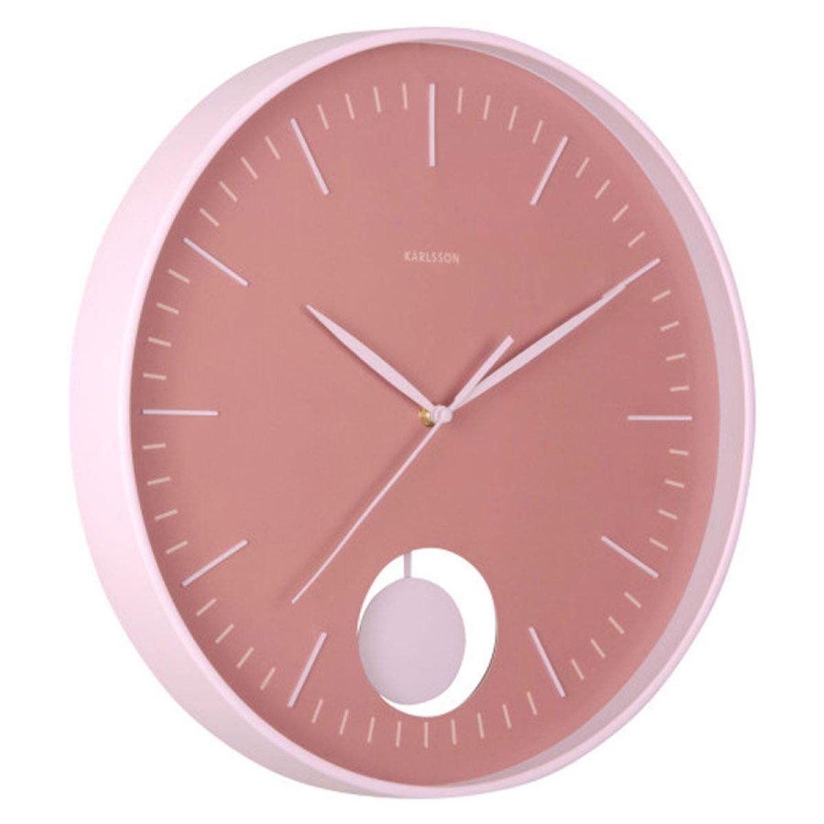 Karlsson Uhr Wanduhr Grato Pendulum Pink