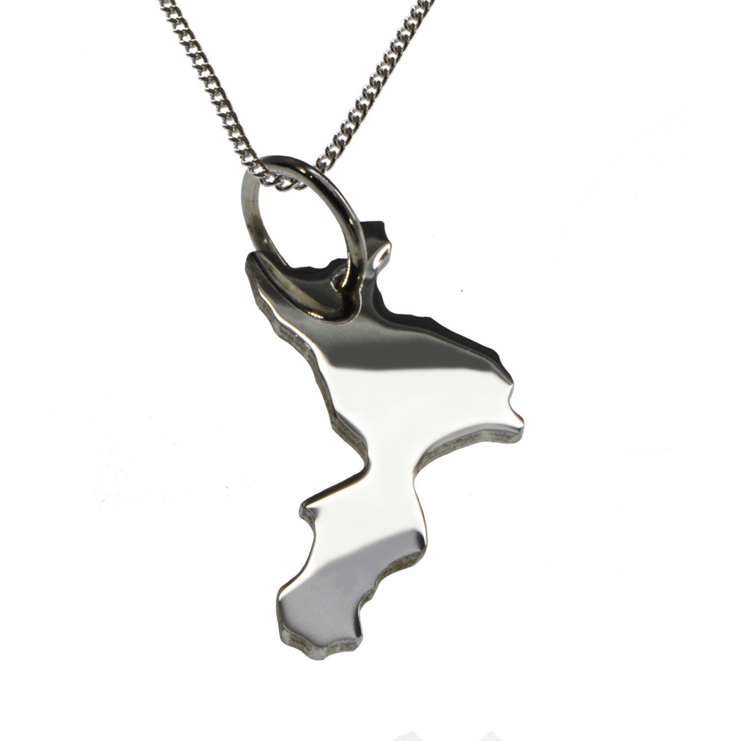 Kette mit Anhänger 50cm Halskette + Kalabrien Anhänger in massiv 925 Silber