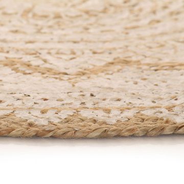 Teppich Teppich Jute Geflochten Bedruckt 120 cm Rund Teppich, vidaXL, Höhe: 0 mm