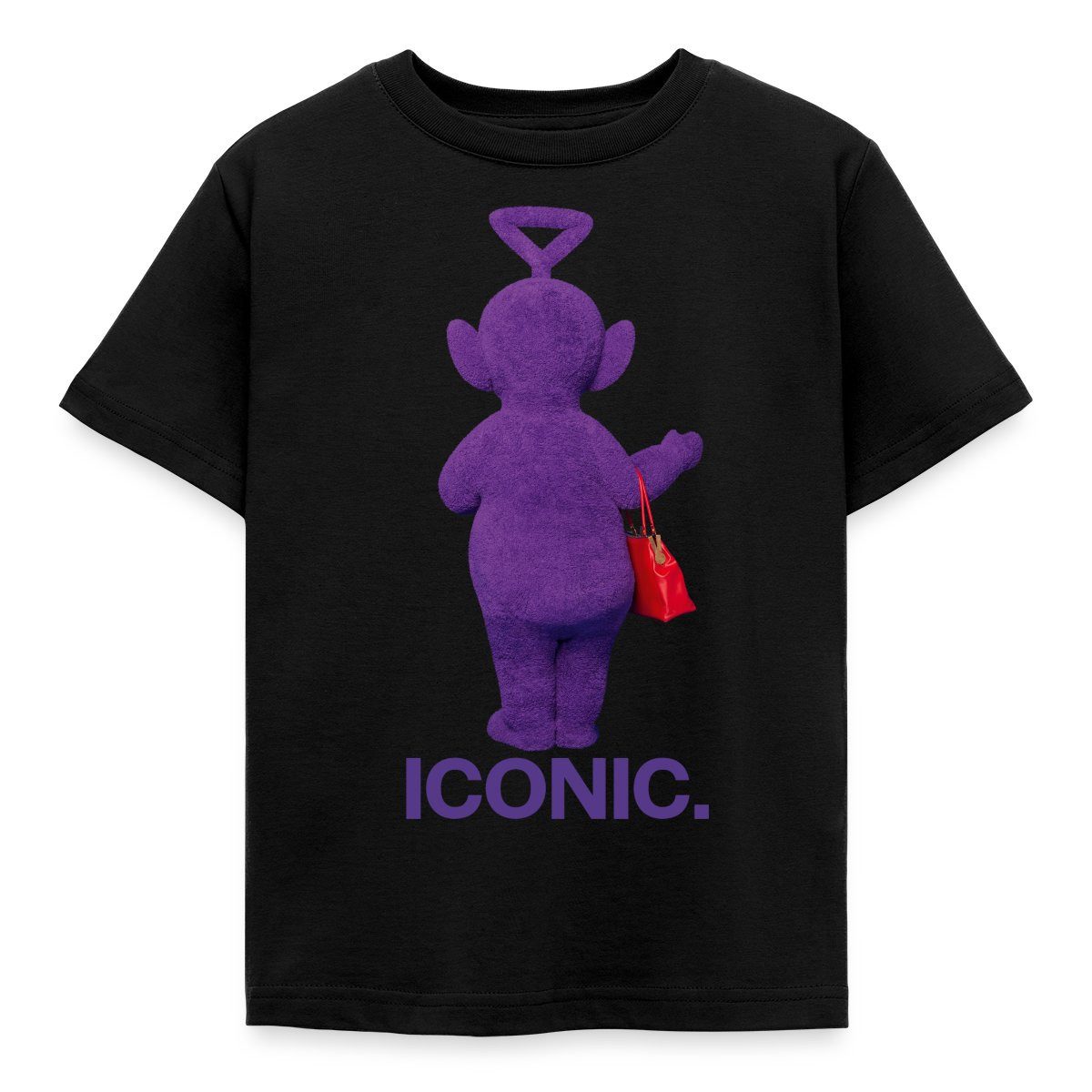 Spreadshirt T-Shirt Teletubbies Iconic-Design Tinky Winky & Handtasche Kinder T-Shirt (1-tlg)