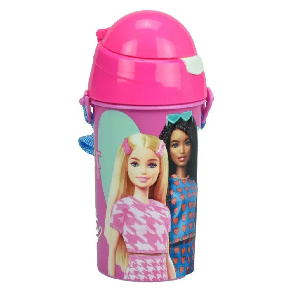 Trinkflasche Barbie Kinder Sport Wasserflasche Flasche Trinkhalm 500 ml