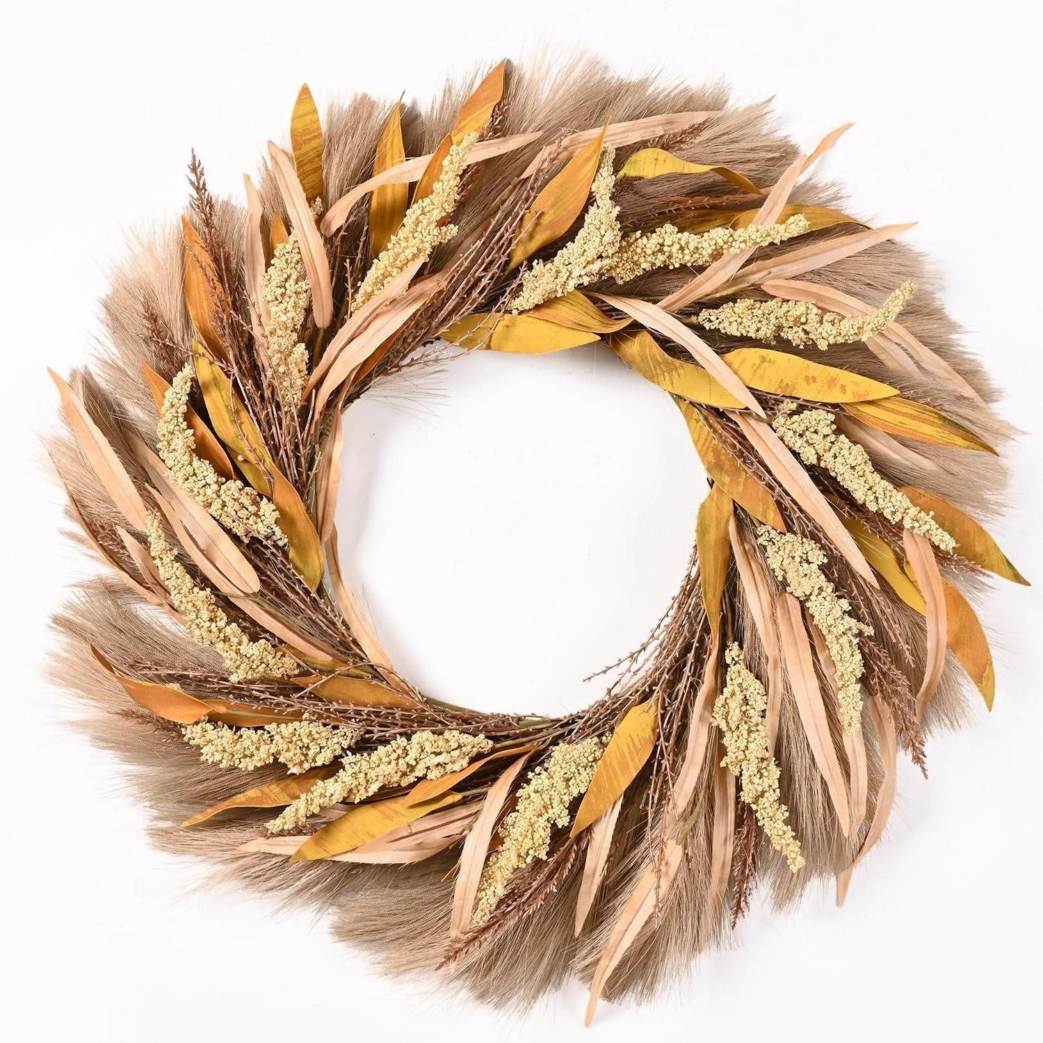 LuxusKollektion Dekokranz Herbstkranz 60 cm mit Blättern