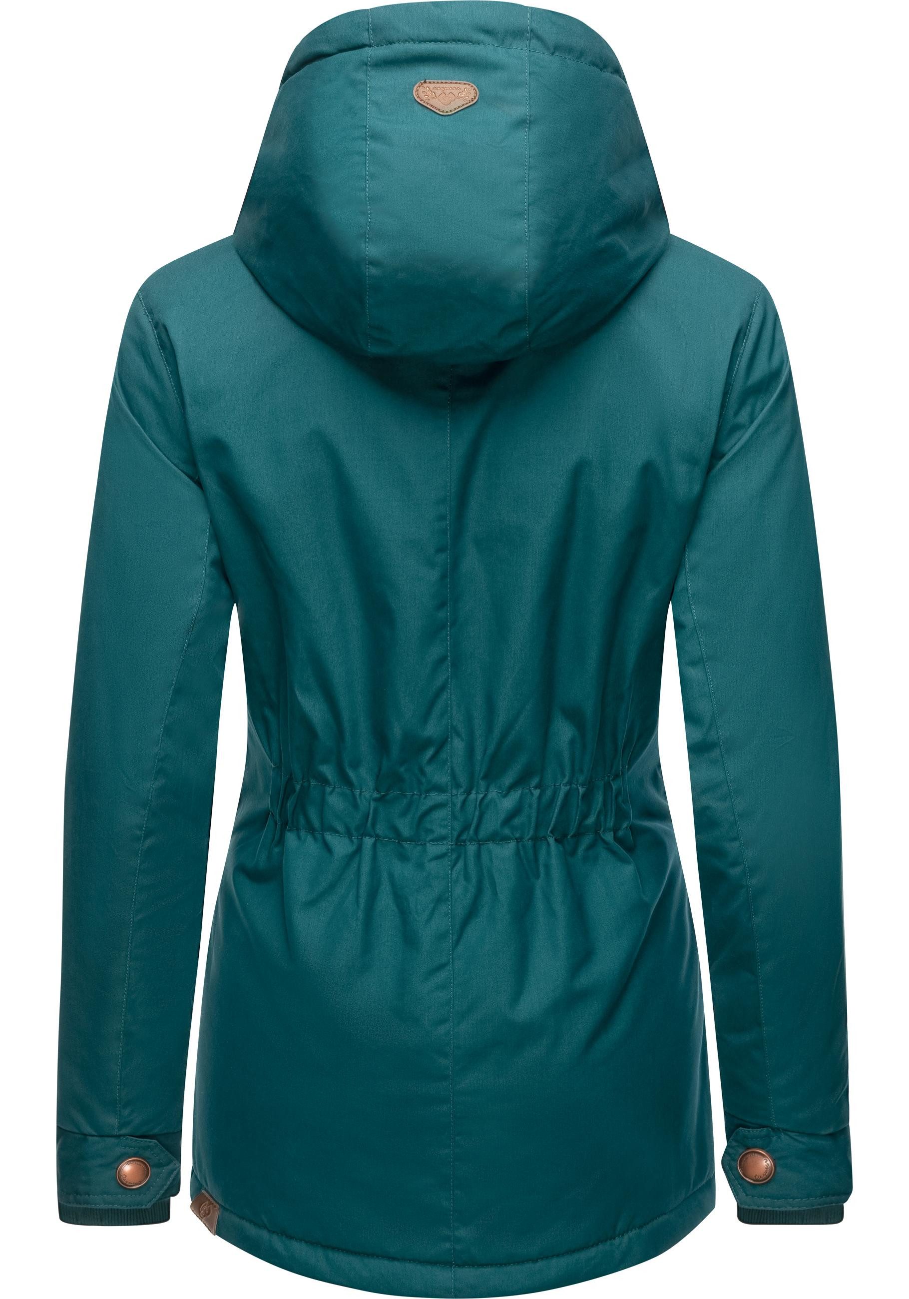 Ragwear Winterjacke Monade Damen Winterparka mit Kapuze und m. Fleece gefüttert