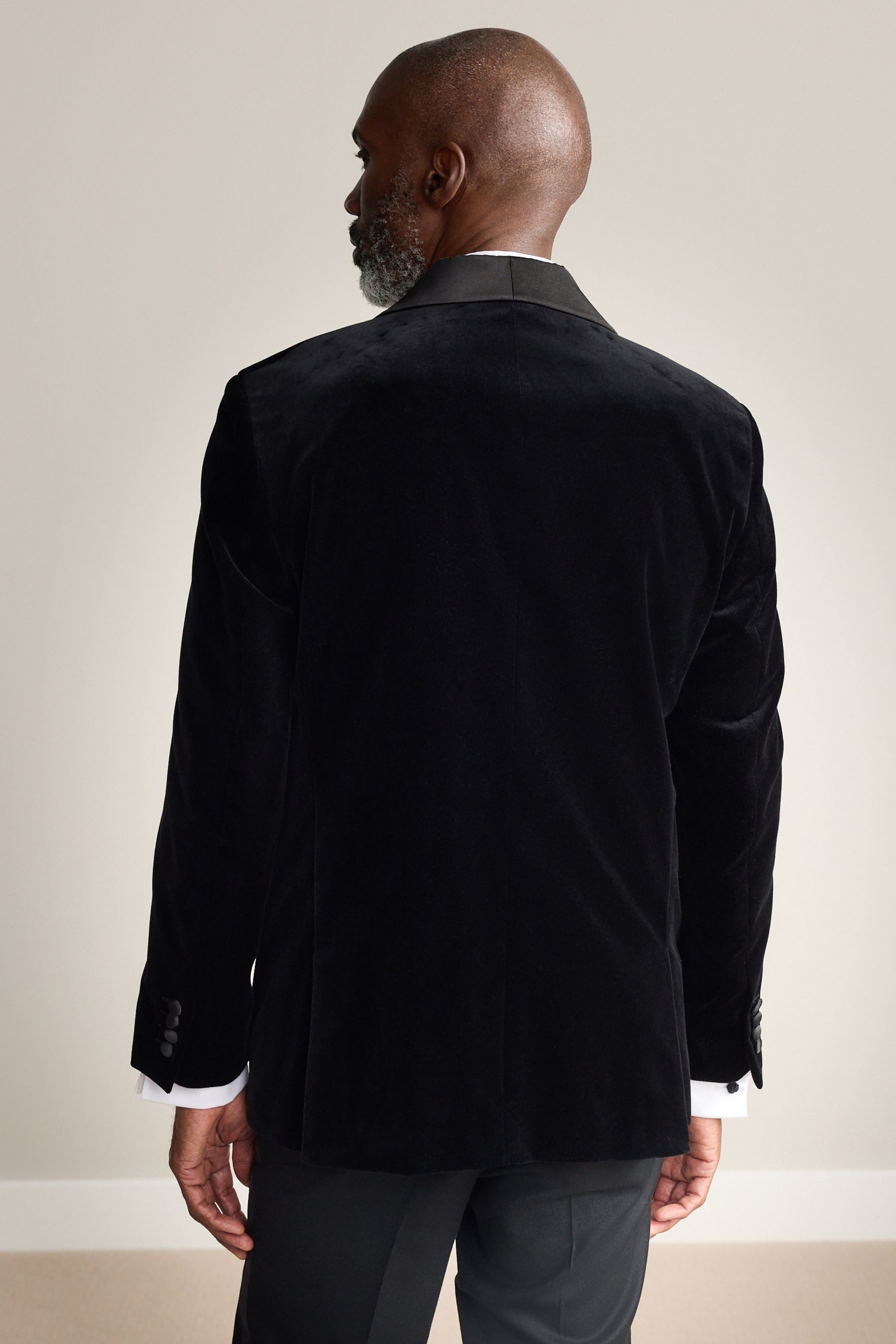 Next Jackenblazer Regular Fit Signature Samtsakko mit Schalkragen (1-tlg)