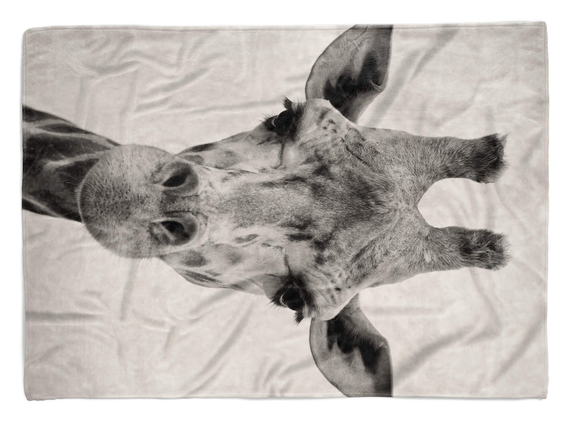 Sinus Art Handtücher Handtuch Strandhandtuch Tiermotiv (1-St), Handtuch Baumwolle-Polyester-Mix Saunatuch Giraffe, mit Kuscheldecke