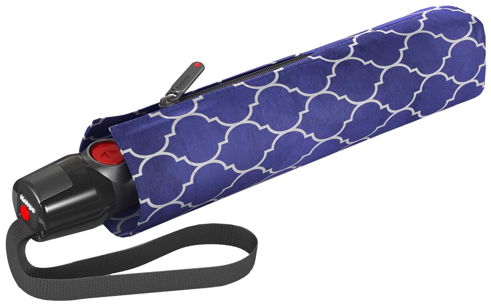 den besonders Auf-Zu-Automatik, haltbar Schirm stabiler Speichen Knirps® leichter, blau durch Fiberglas Taschenregenschirm in mit