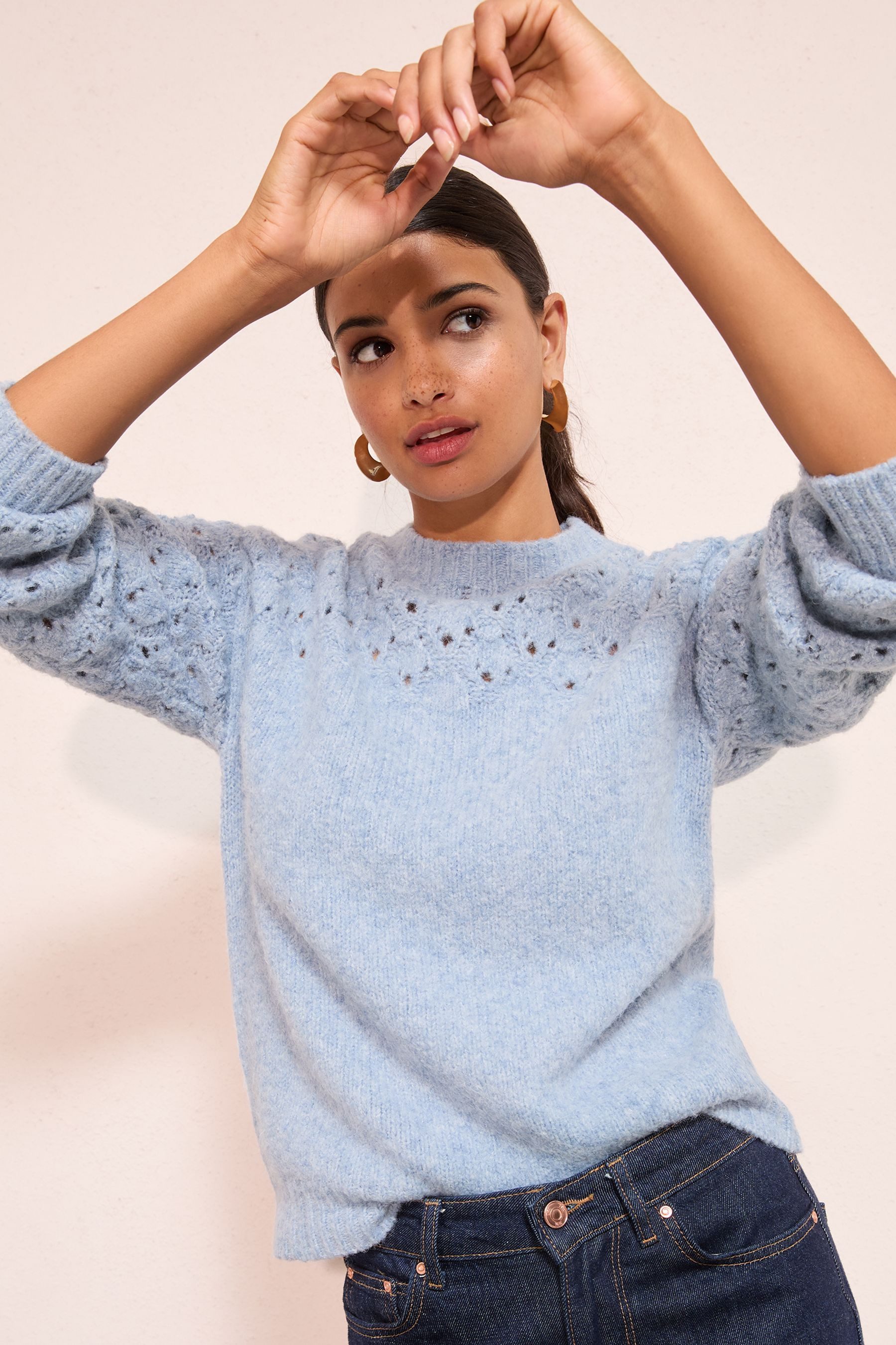 Friends Like These Strickpullover Friends Like These Pullover mit Lochmuster (1-tlg)