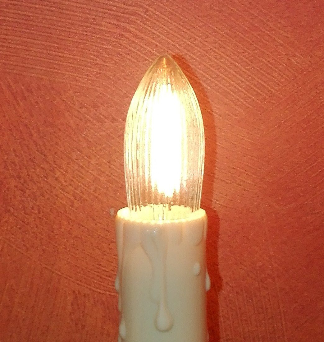 Schenk Holzkunst LED-Kerze 10 St. LED 14-16V, 0,2W Riffelkerze Filament