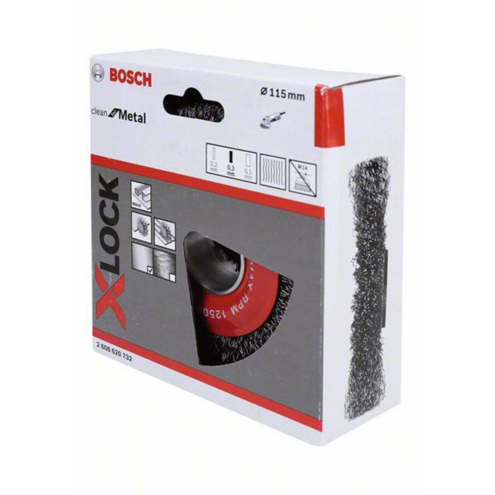 BOSCH Schleifaufsatz Scheibenbürste Clean for Metal X-LOCK, gewellt, 115 mm, 0.3 2608620732
