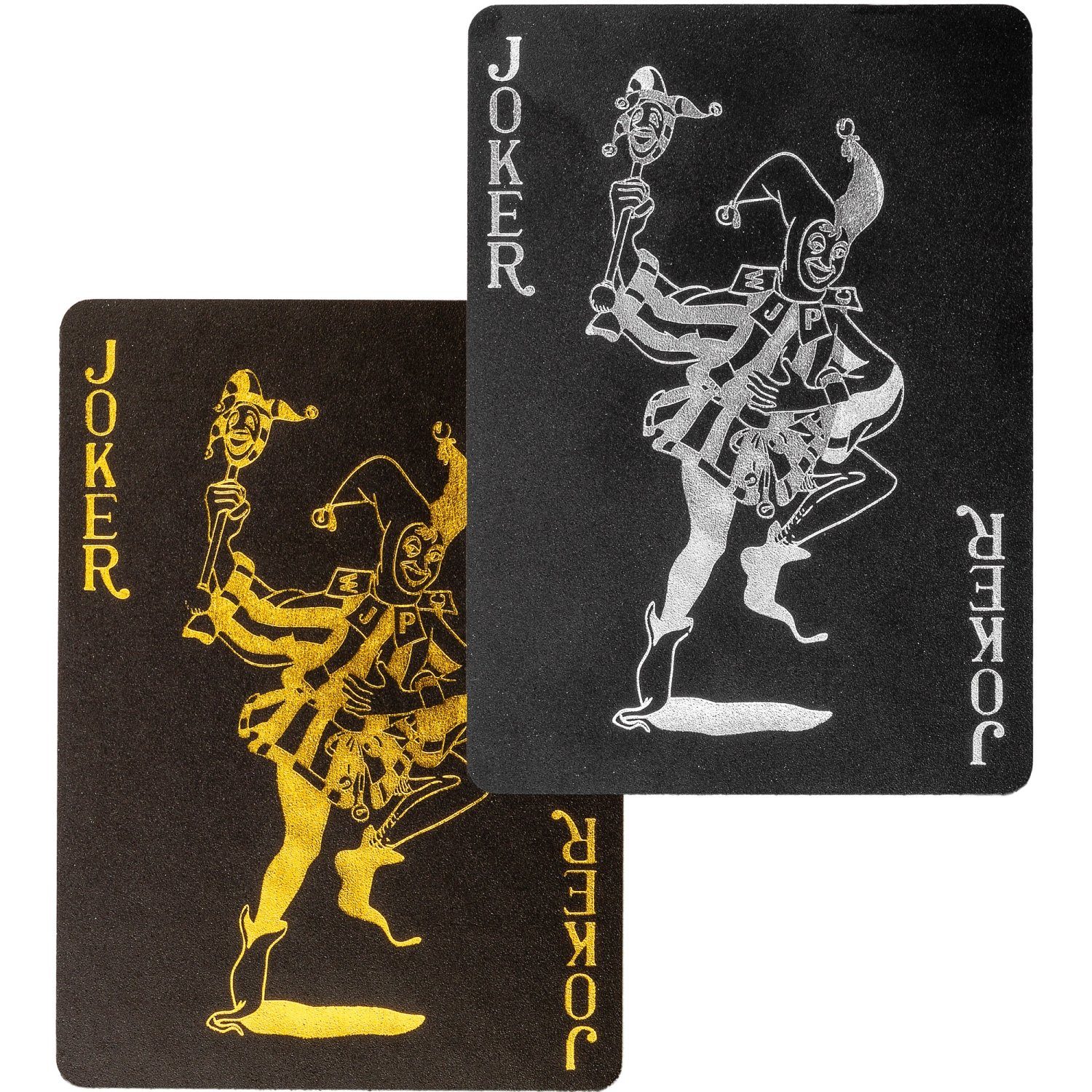 Black Silver, Plastik / Gold Spielkarten / Planet® Pokerkarten GAMES Spielesammlung, - Kunststoff, Black Schwarz Poker PLANET Varianten: Games Design Gold Gold aus