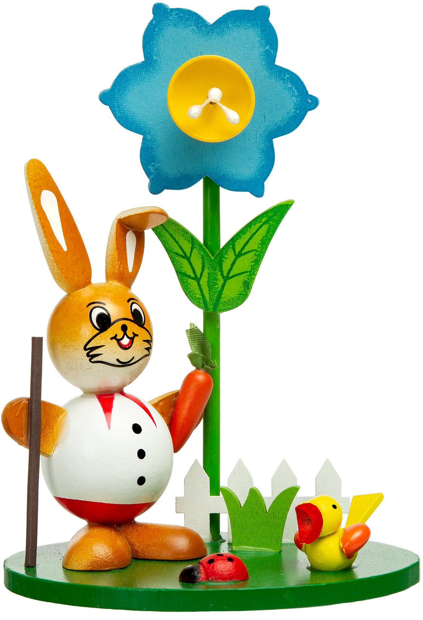Osterhasen cm Figuren Frühlings Set H: 2er OD11 SIKORA farbenfrohen mit Blumen Ostergarten mit Holz Osterhase im Osterglocken 13 Osterhasen