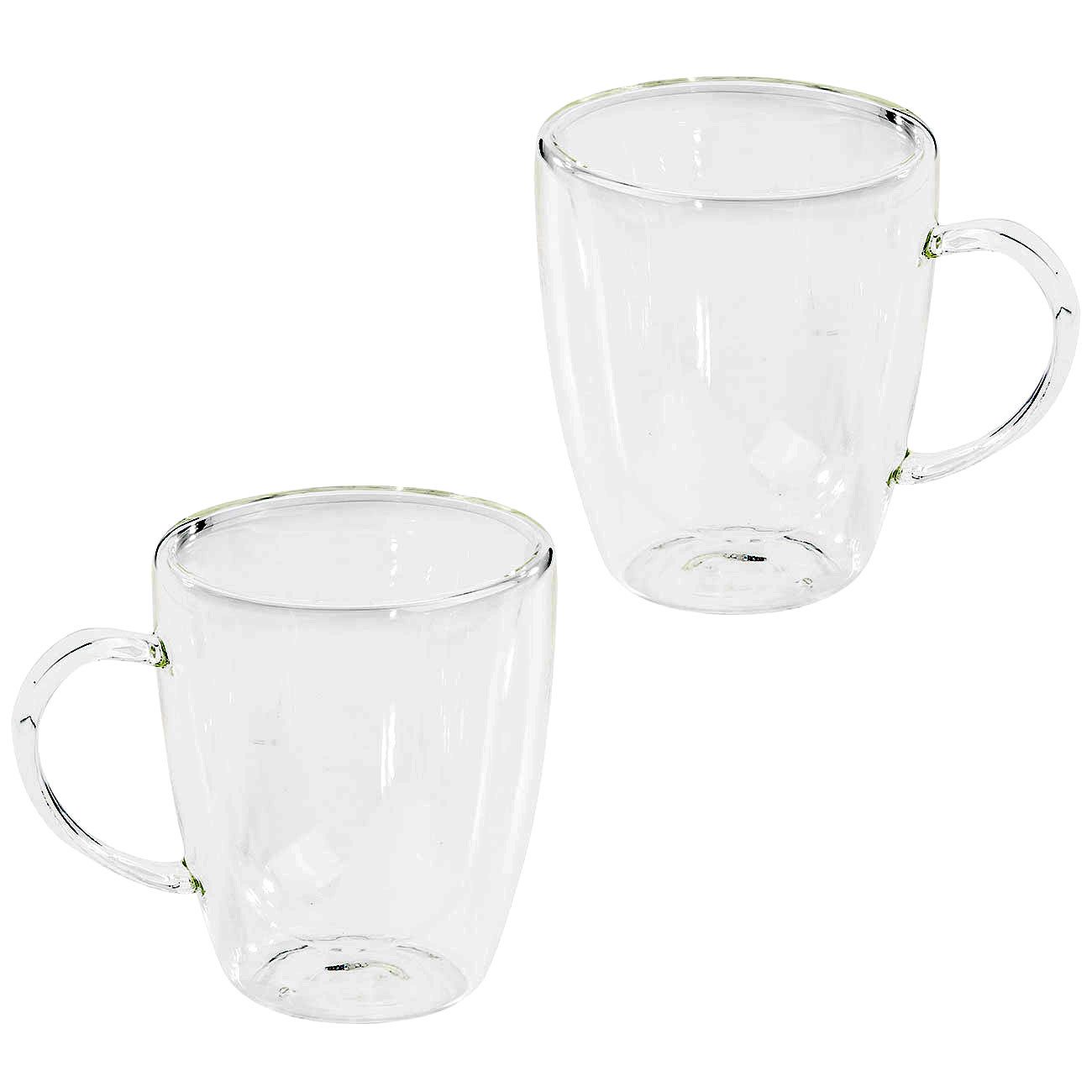 HI Cappuccinotasse Doppelwandige Cappuccino-Gläser 2er-Set je 270 ml aus Borosilikatglas, Spülmaschinengeeignet, mikrowellengeeignet, hitzebeständig, kratzfest