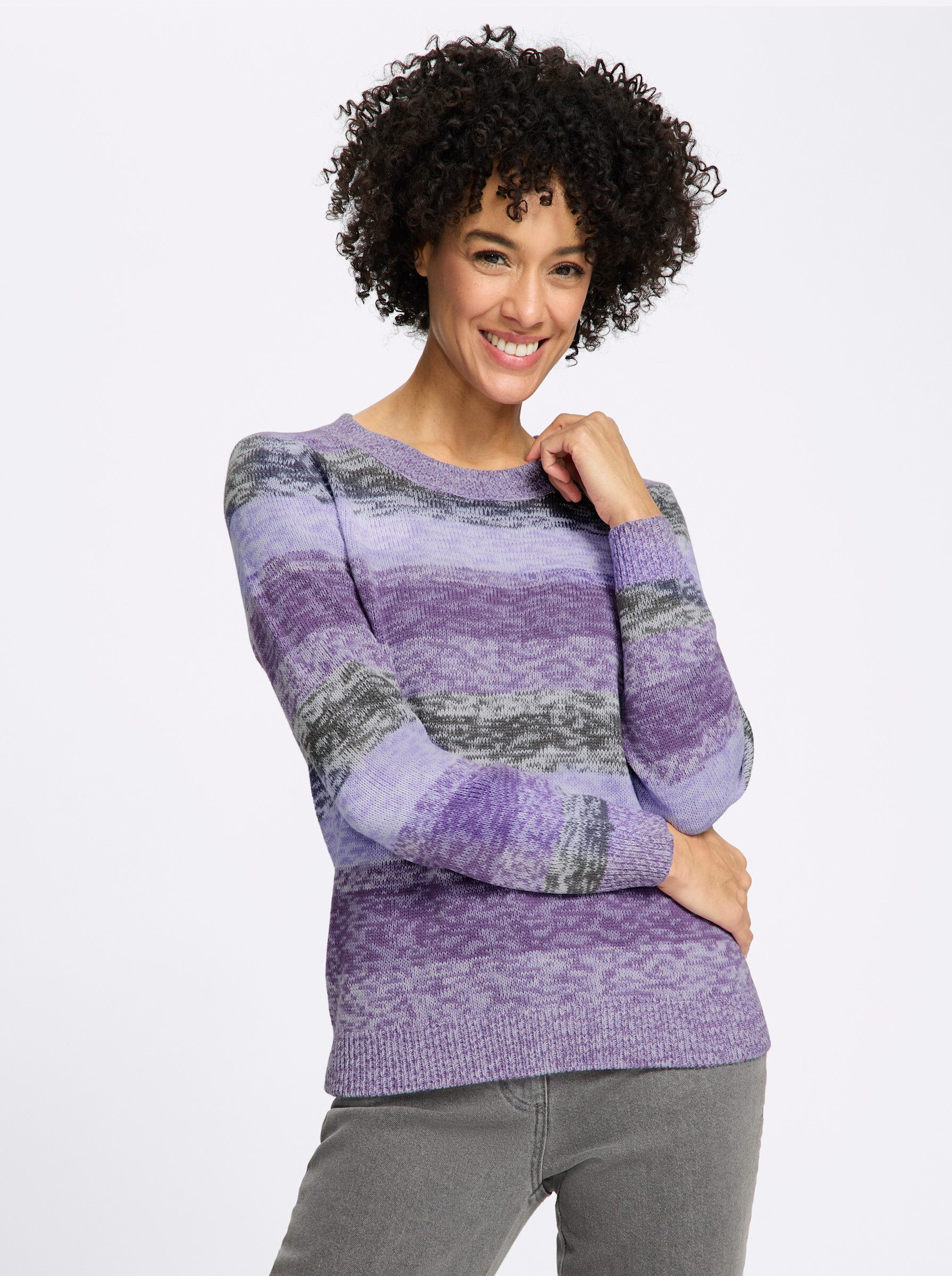 Strickpullover Rundhals-Pullover Langarm Jersey