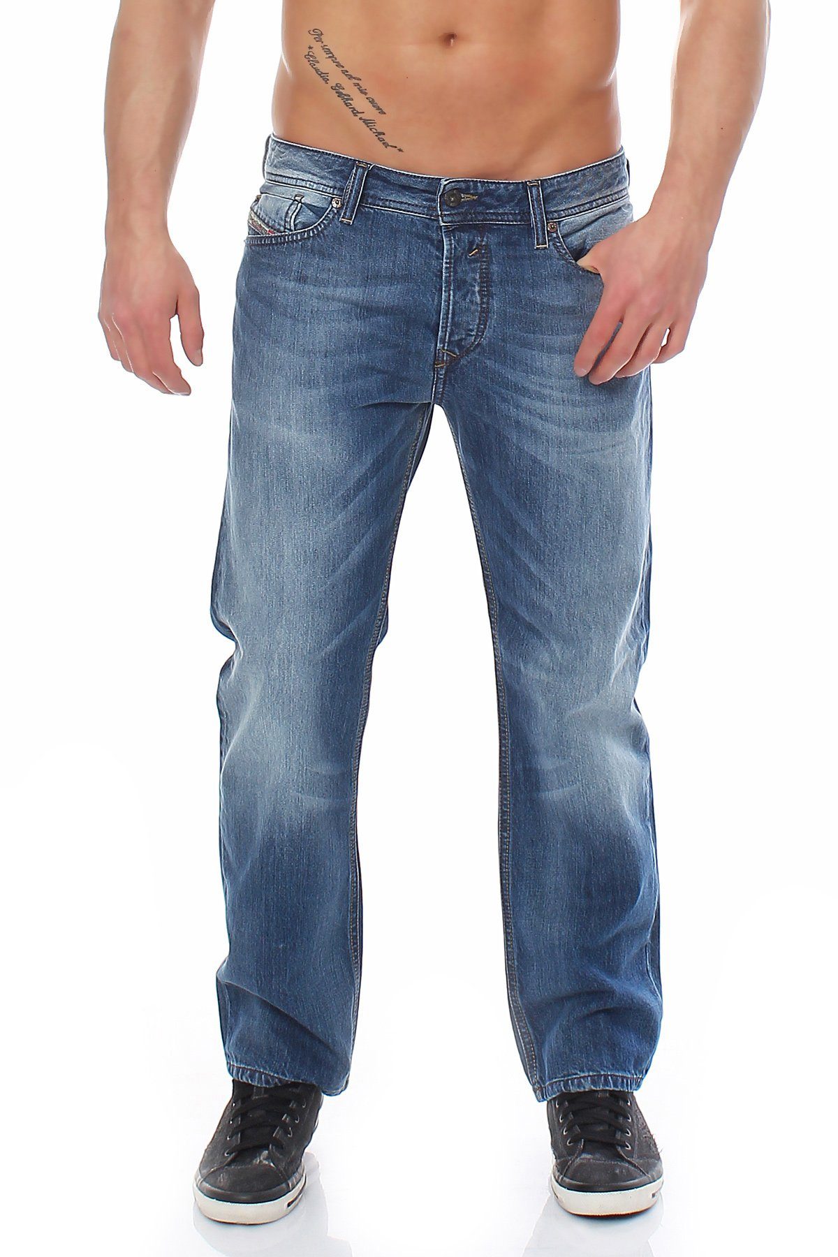 Diesel Regular-fit-Jeans Herren Waykee 0RB04 5-Pocket-Style günstig online kaufen