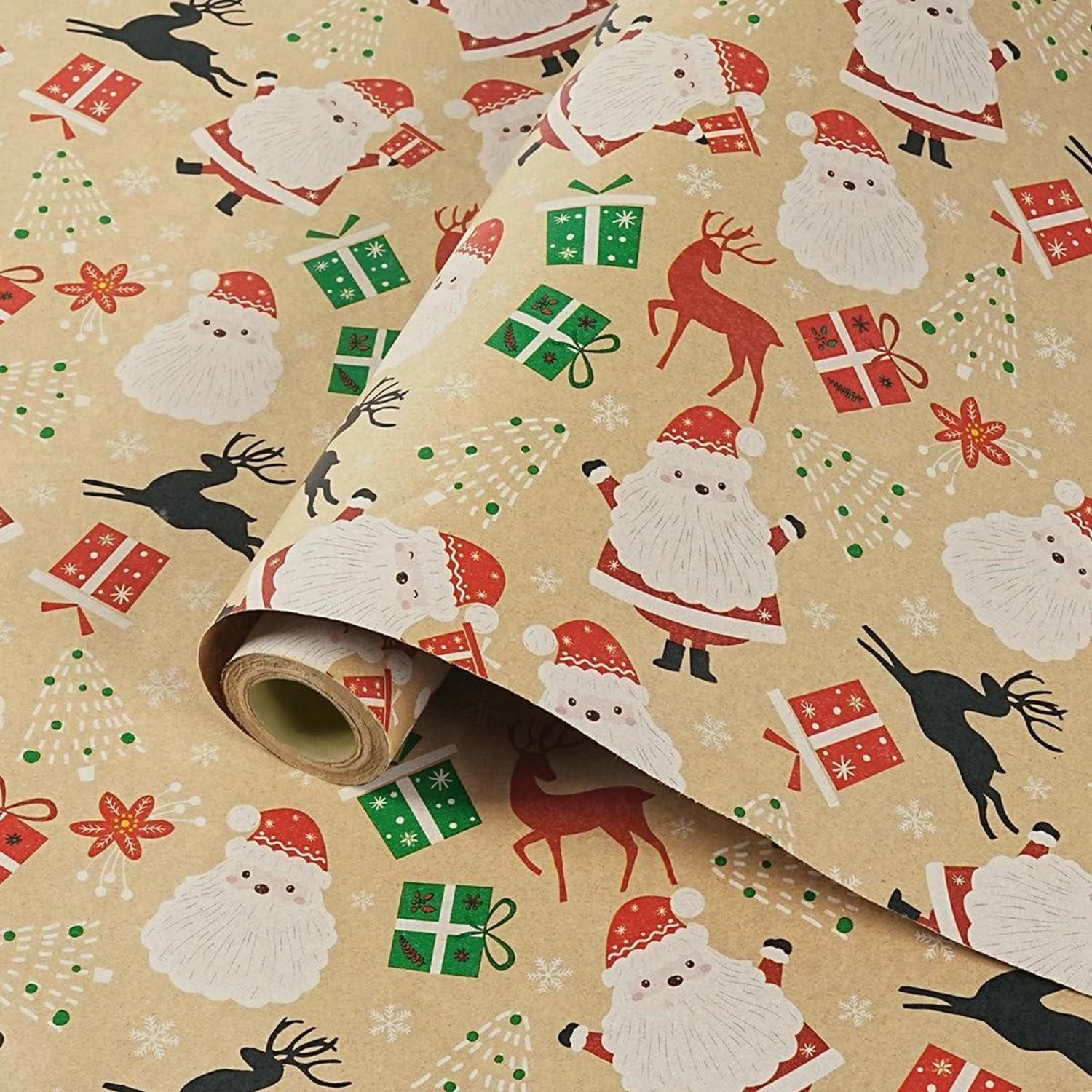 LuxusKollektion Geschenkpapier Geschenkpapier Weihnachten Kraftpapier Rolle 43cm x 10m