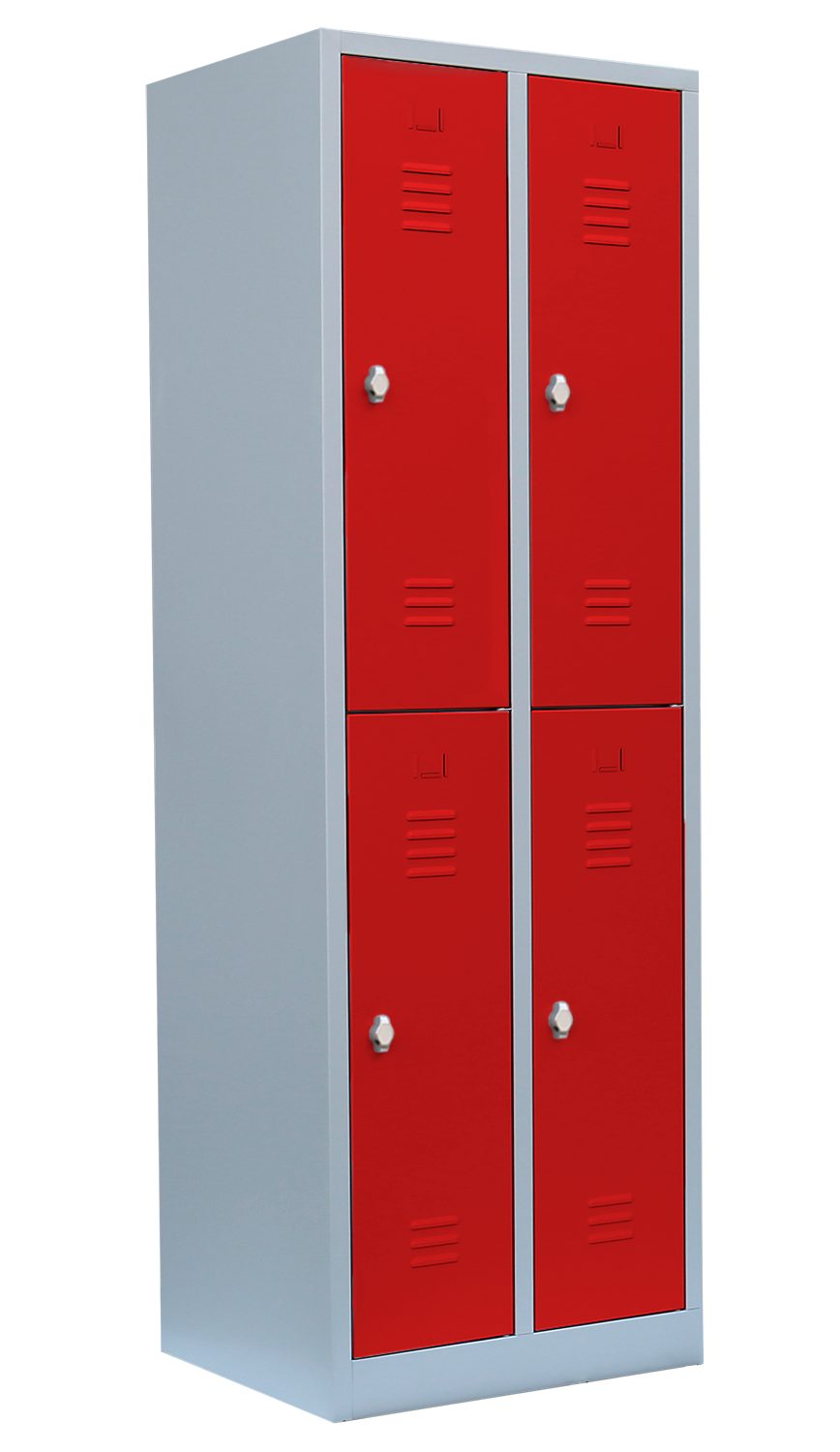 Steelboxx Spind Garderobenschrank, 2 Abteile doppelstöckig, H 1950 x B 600 x T 500 mm (1-St) Komplett verschweißt und montiert - keine Montage erforderlich