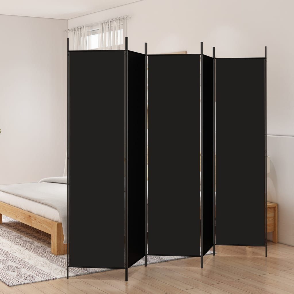vidaXL Paravent 5-tlg Paravent Schwarz 250x200 günstig online kaufen