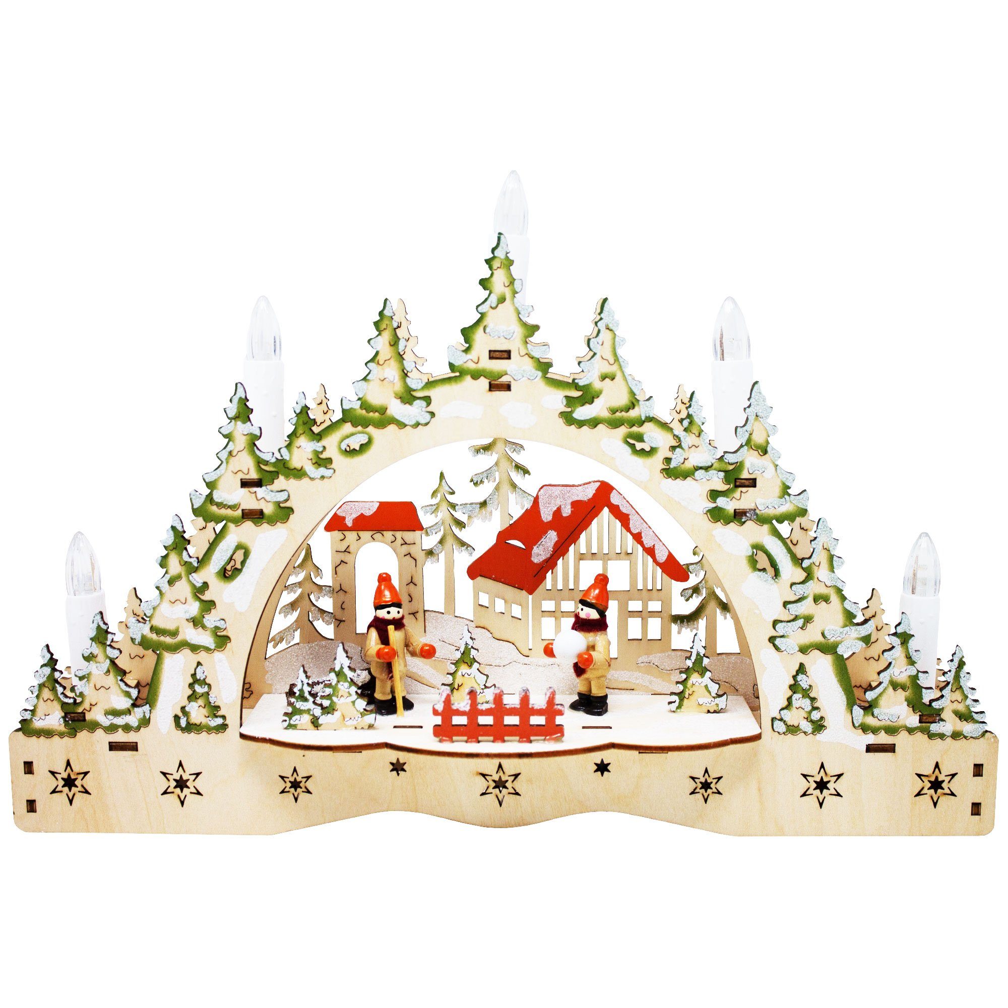 ToCi LED Schwibbogen LED-Kerzenbogen Schwibbogen mit 5 LED-Kerzen Weihnacht günstig online kaufen