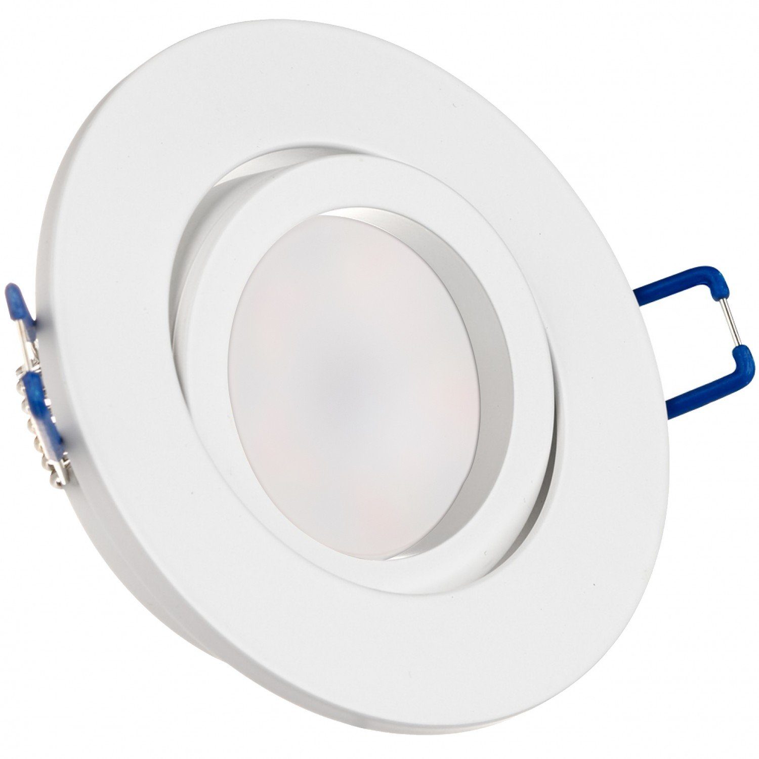 mit LED LED Einbaustrahler von Leuchtmittel 5W flach extra weiß LED Set in Einbaustrahler LEDANDO