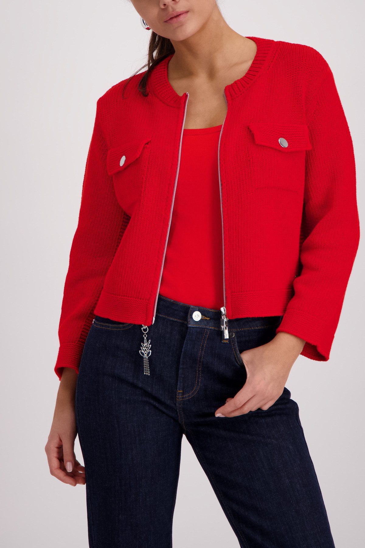 Monari Strickpullover Elegante Strickjacke - Regular Fit