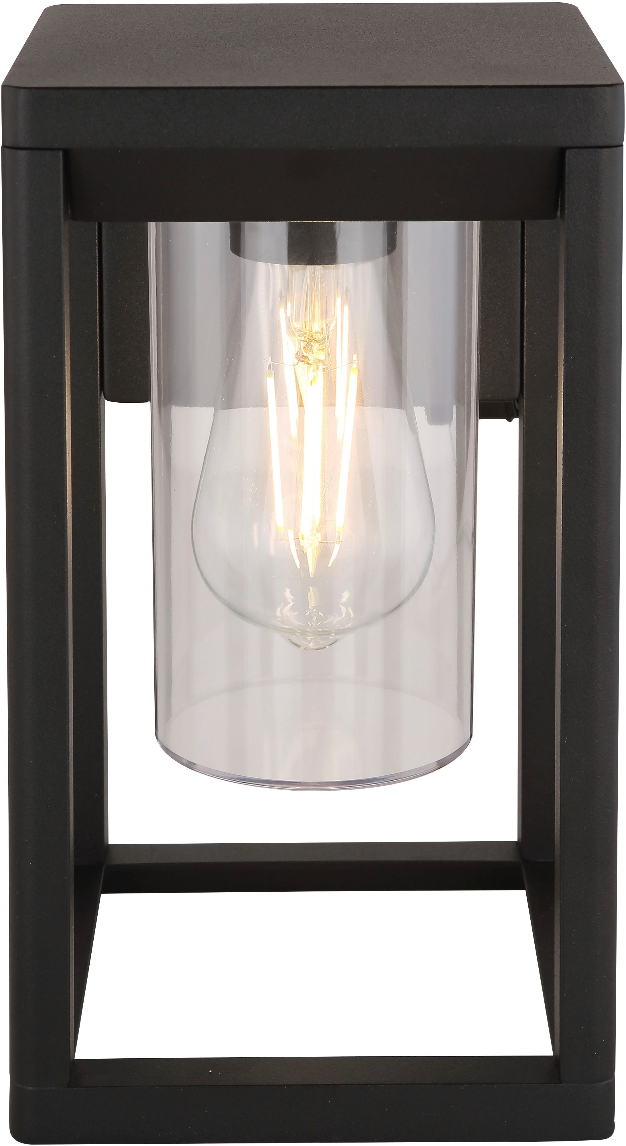 GLOBO LIGHTING Außen-Wandleuchte CANDELA, ohne Leuchtmittel, Außenleuchte Aluminium, klar, Licht abwärts, IP44, E27 LED