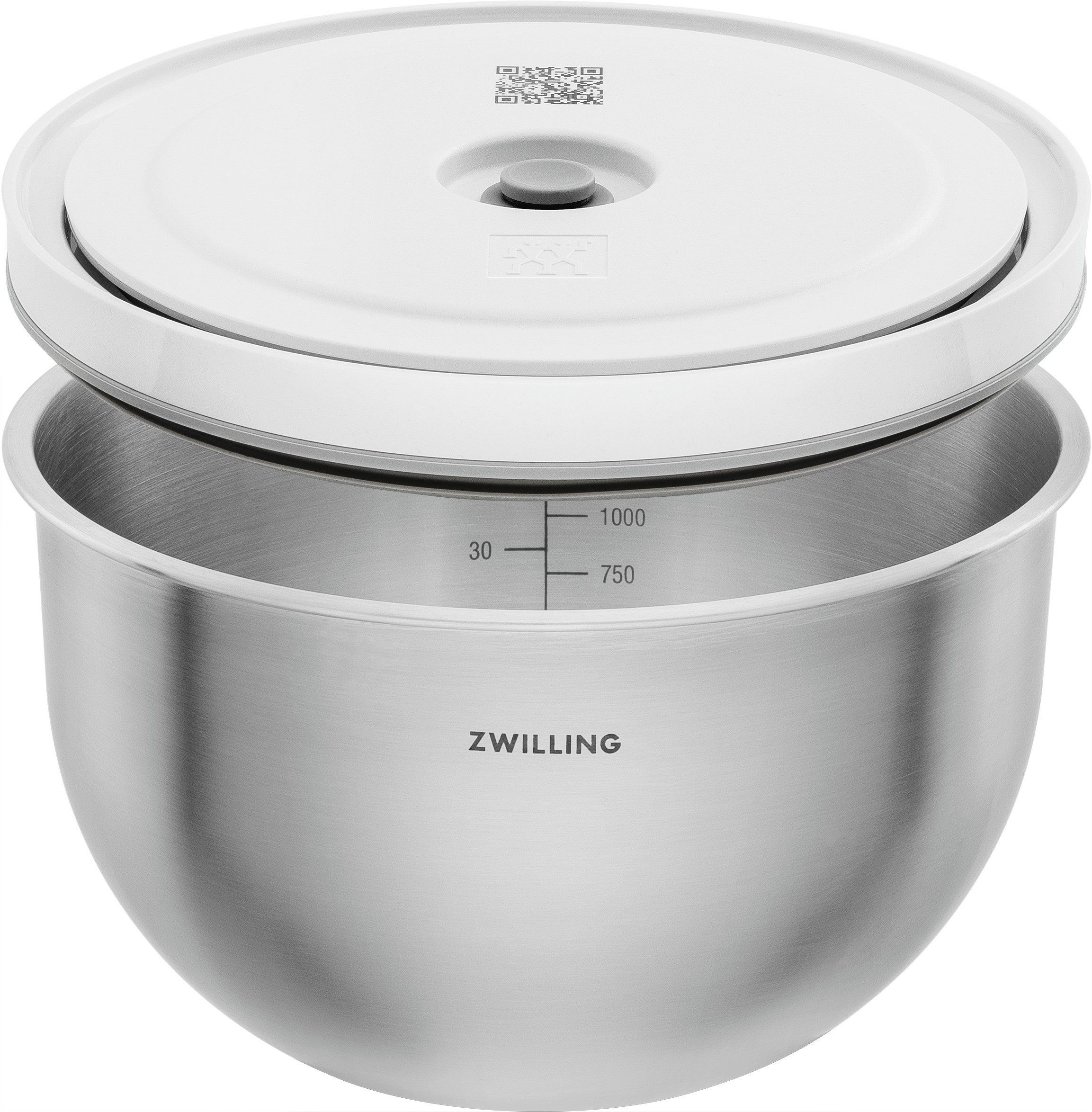 Zwilling Aufbewahrungssystem Fresh & Save BOWLS, Edelstahl, (Set, 9-tlg., 1 Pumpe, 1 Schüssel + Deckel (M/18 cm), (L/24 cm), 1 Beutel S + M), Vakuum Starter Set, Edelstahl / M/L, 9-tlg.