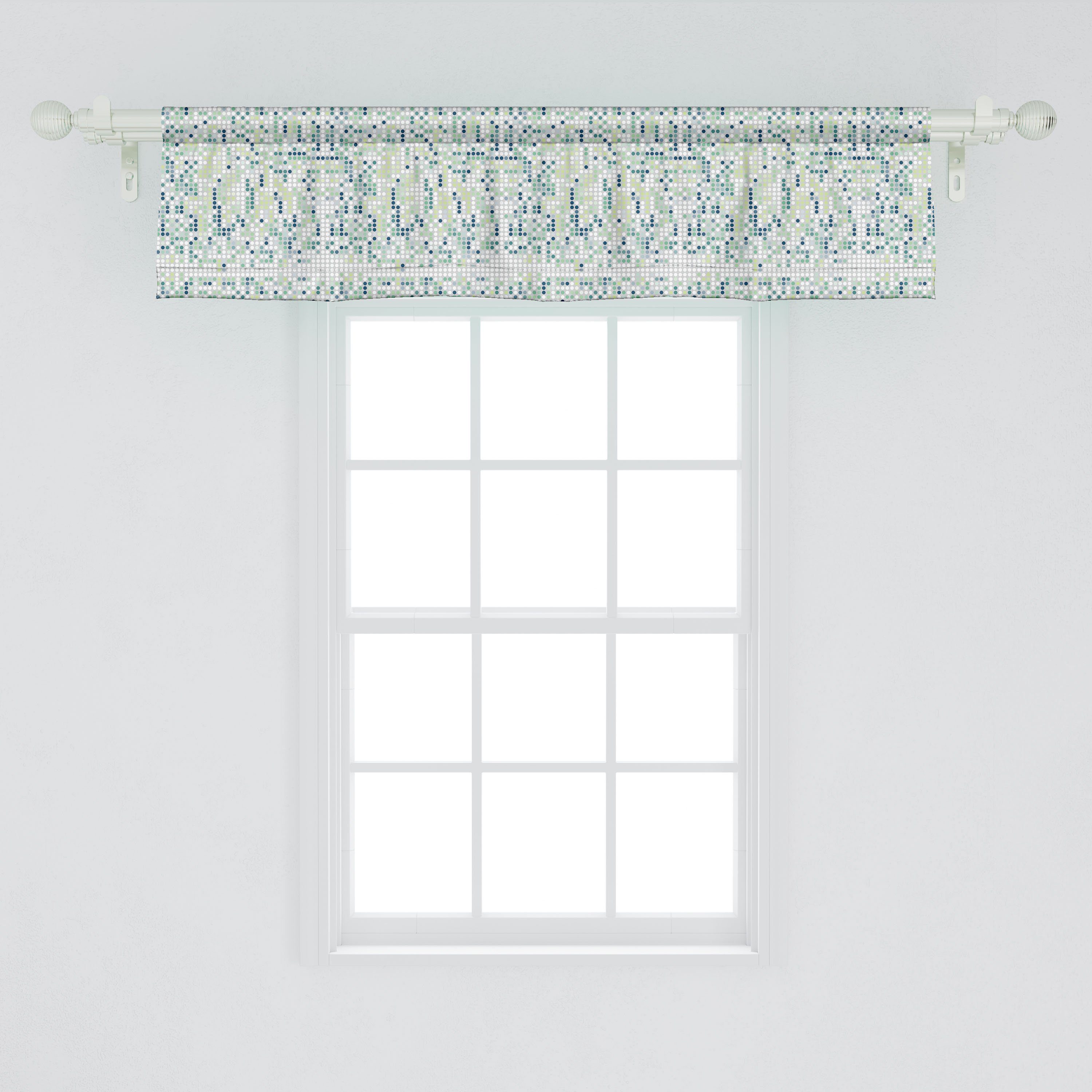 auf Volant Stangentasche, Schlafzimmer Dekor Küche Abakuhaus, Abstrakt Pastell Vorhang Scheibengardine für mit Microfaser, Punkte Hintergrund
