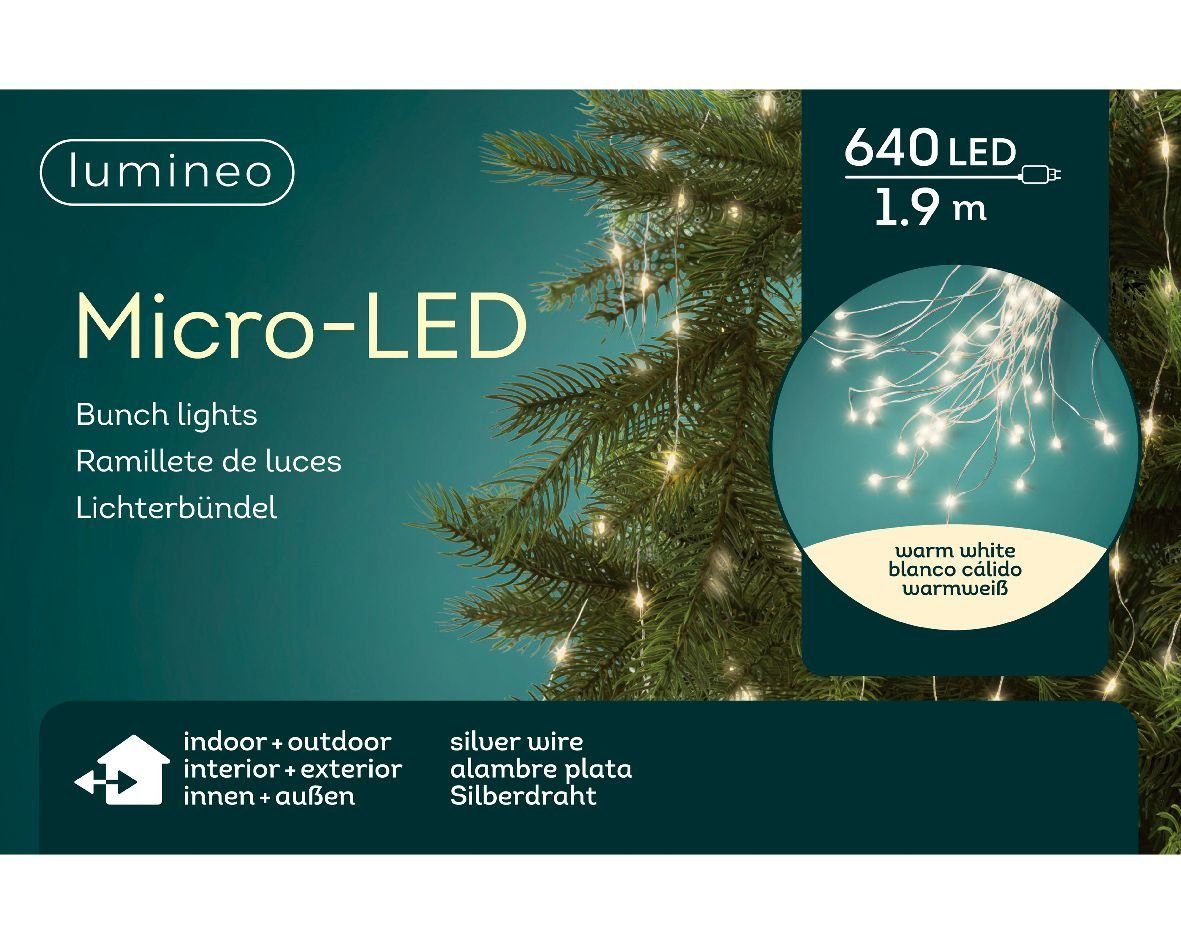 Lumineo LEDLichterkette »MicroLED 640 LED's 1,9m warmweiß