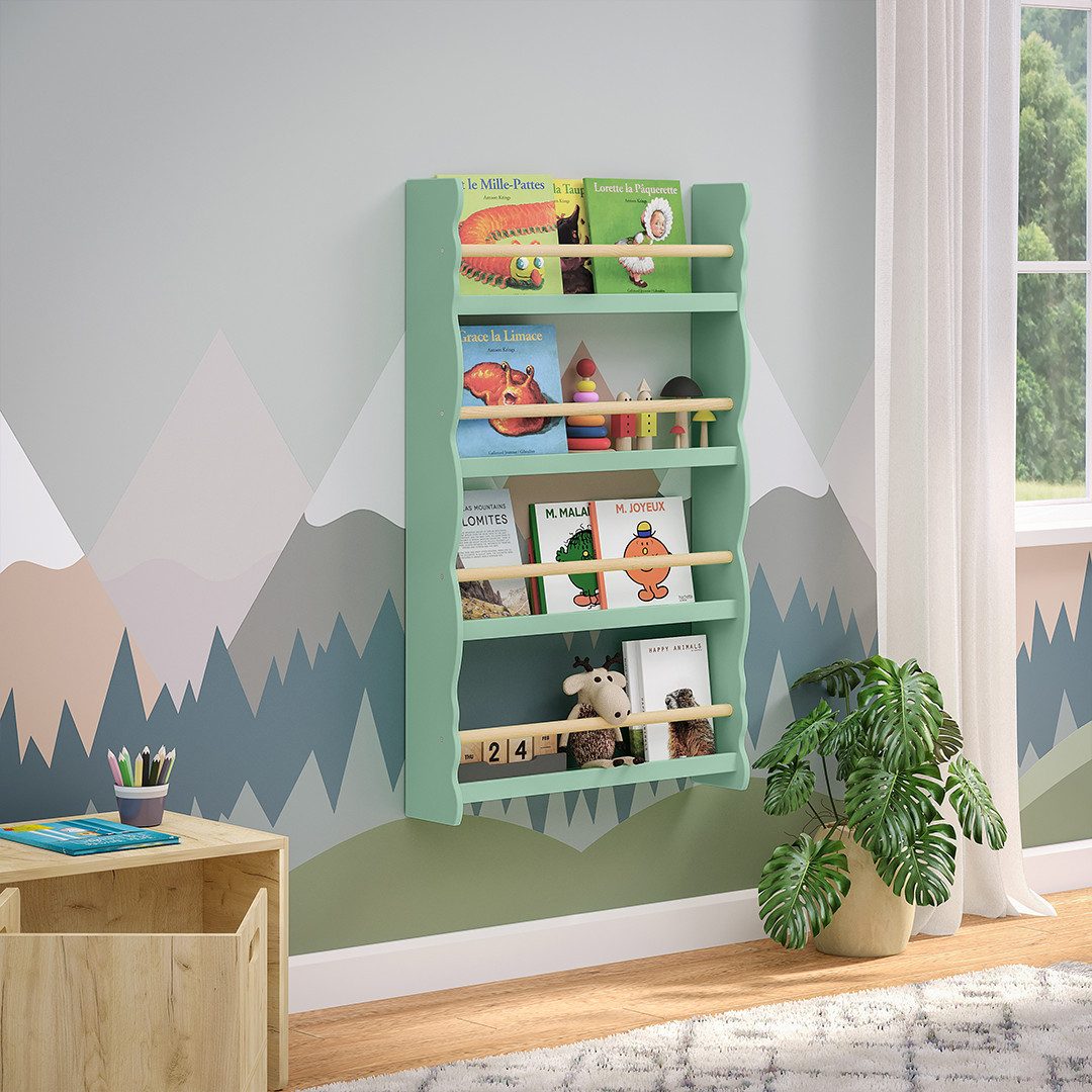 Bellabino Kinderregal Tista, grün, Bücherregal Kinder, günstig online kaufen