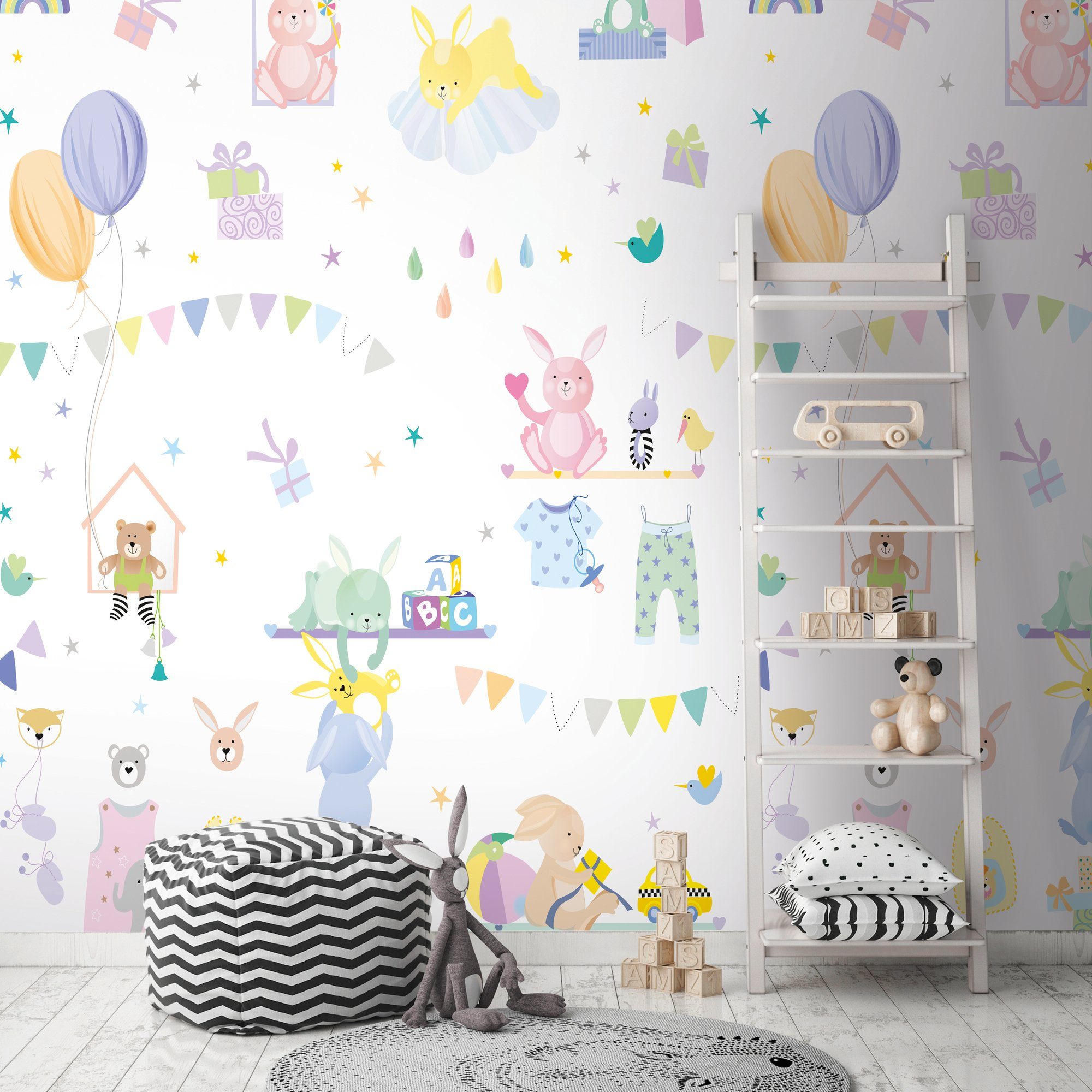 living walls Fototapete Bunte Kinderzimmertapete mit günstig online kaufen