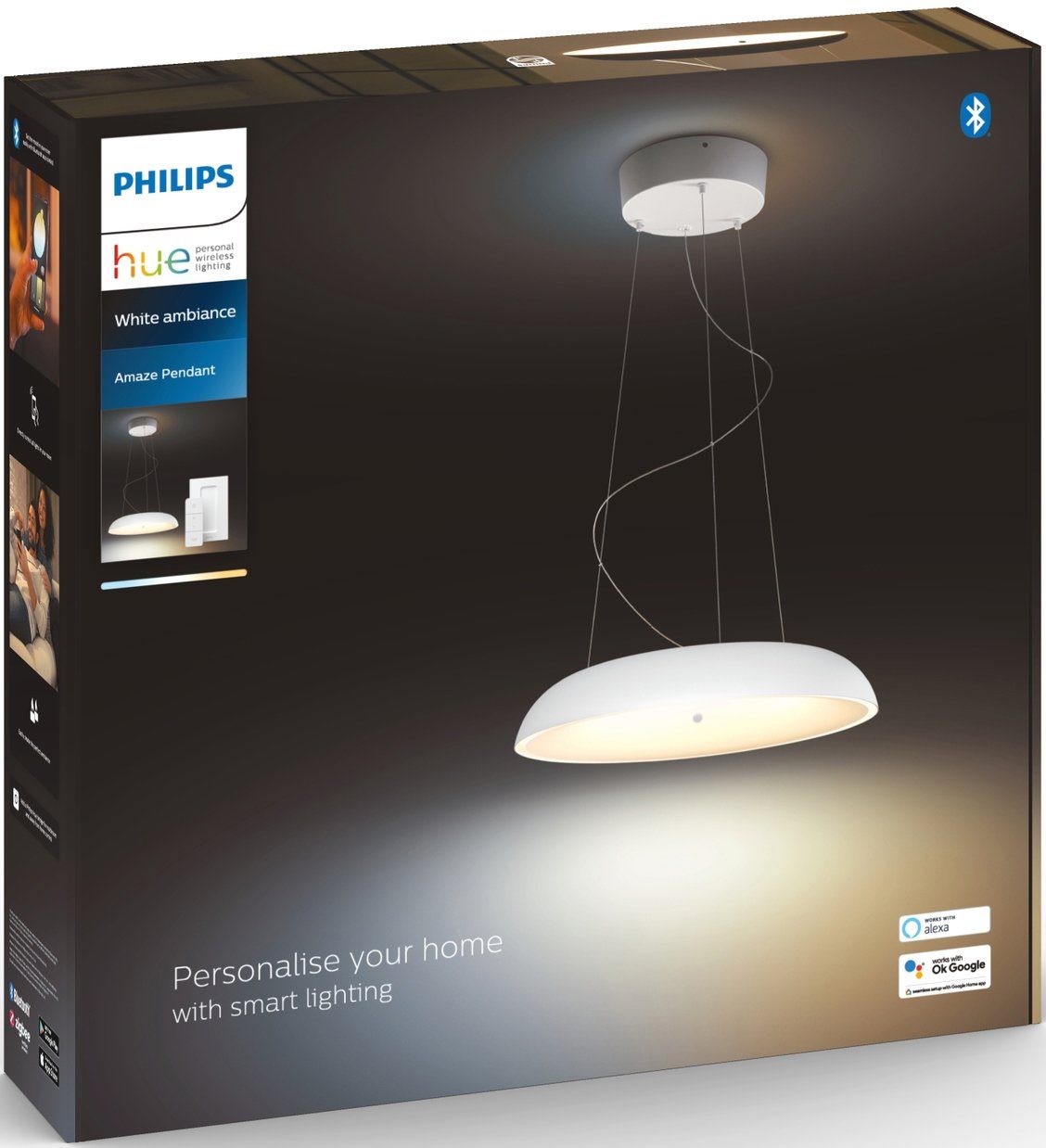 Philips Hue LED Pendelleuchte LED Dimmfunktion, integriert, Warmweiß fest Amaze