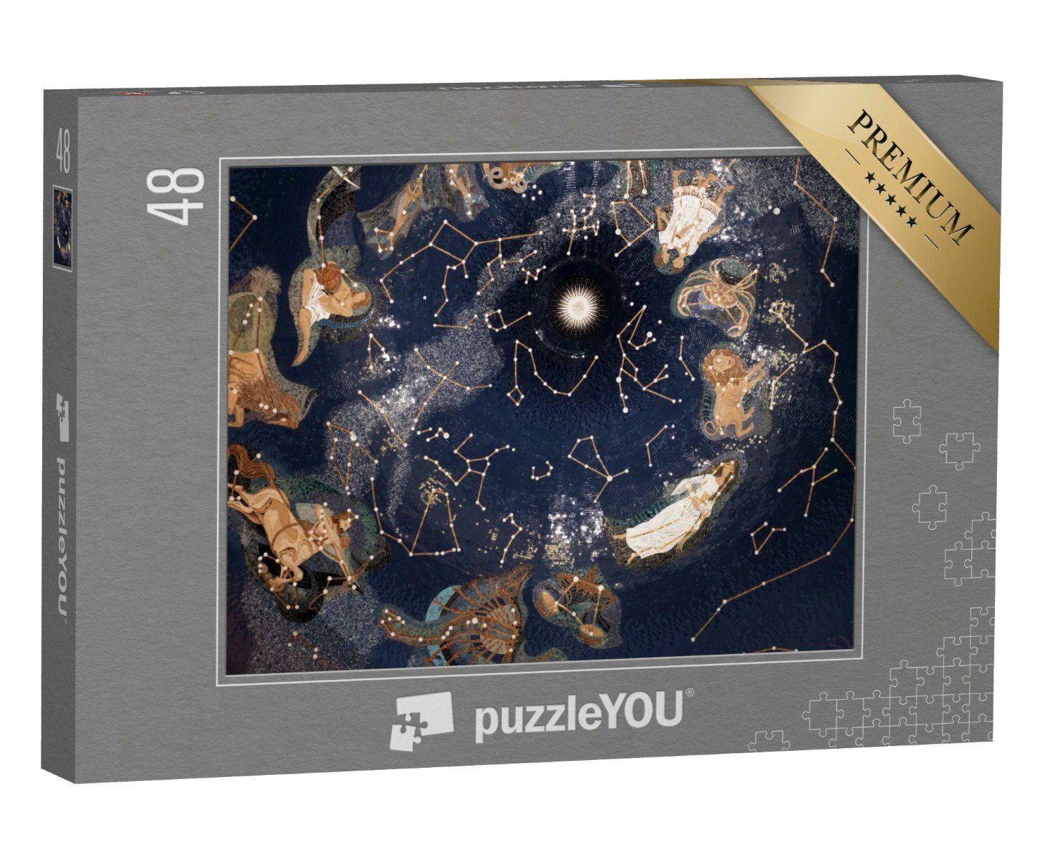 puzzleYOU Puzzle Karte der Sterne mit Sternenbildern, 48 Puzzleteile, puzzleYOU-Kollektionen Astronomie
