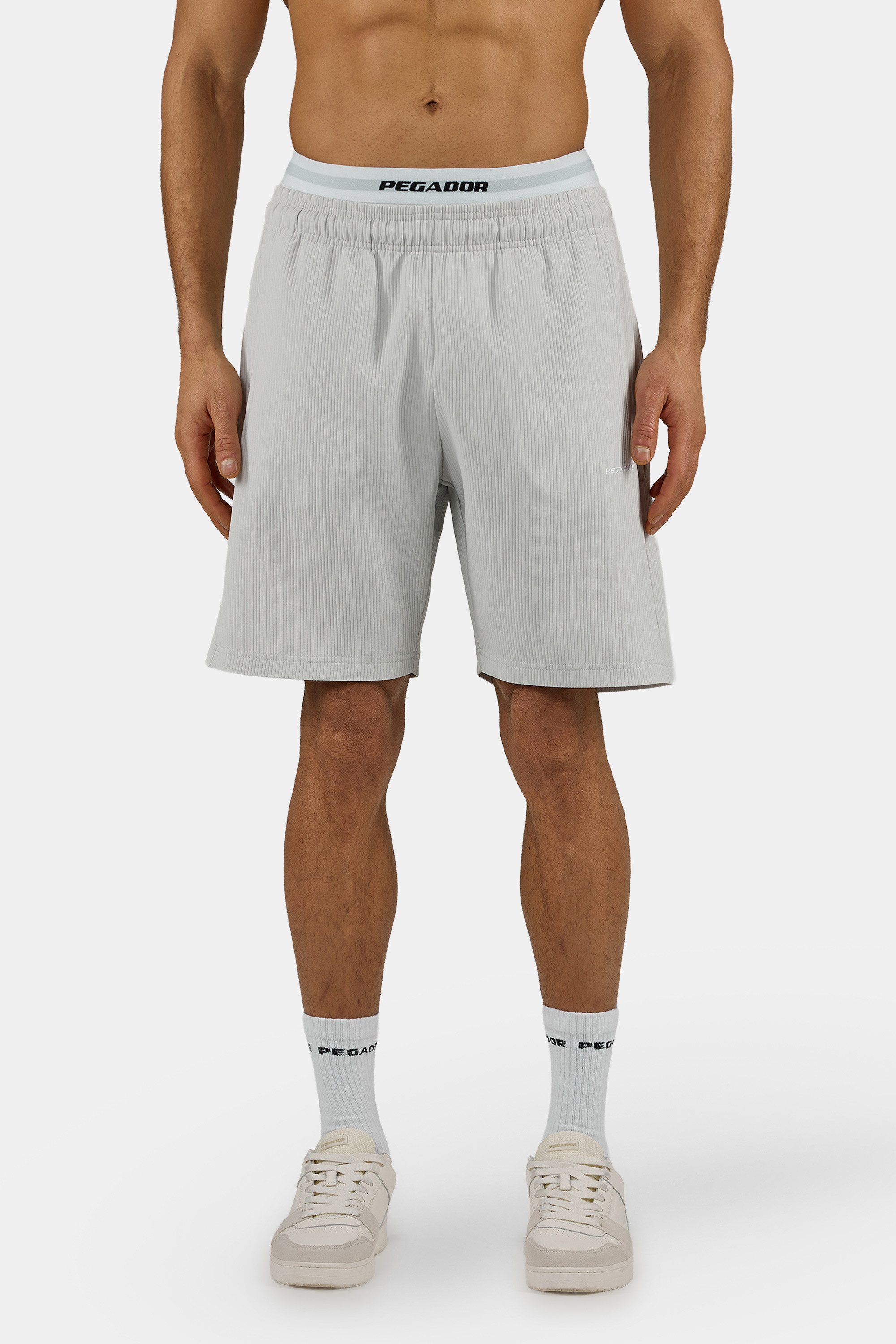 PEGADOR Shorts TROY PLISSEE SHORTS Baumwollmischung, regular fit