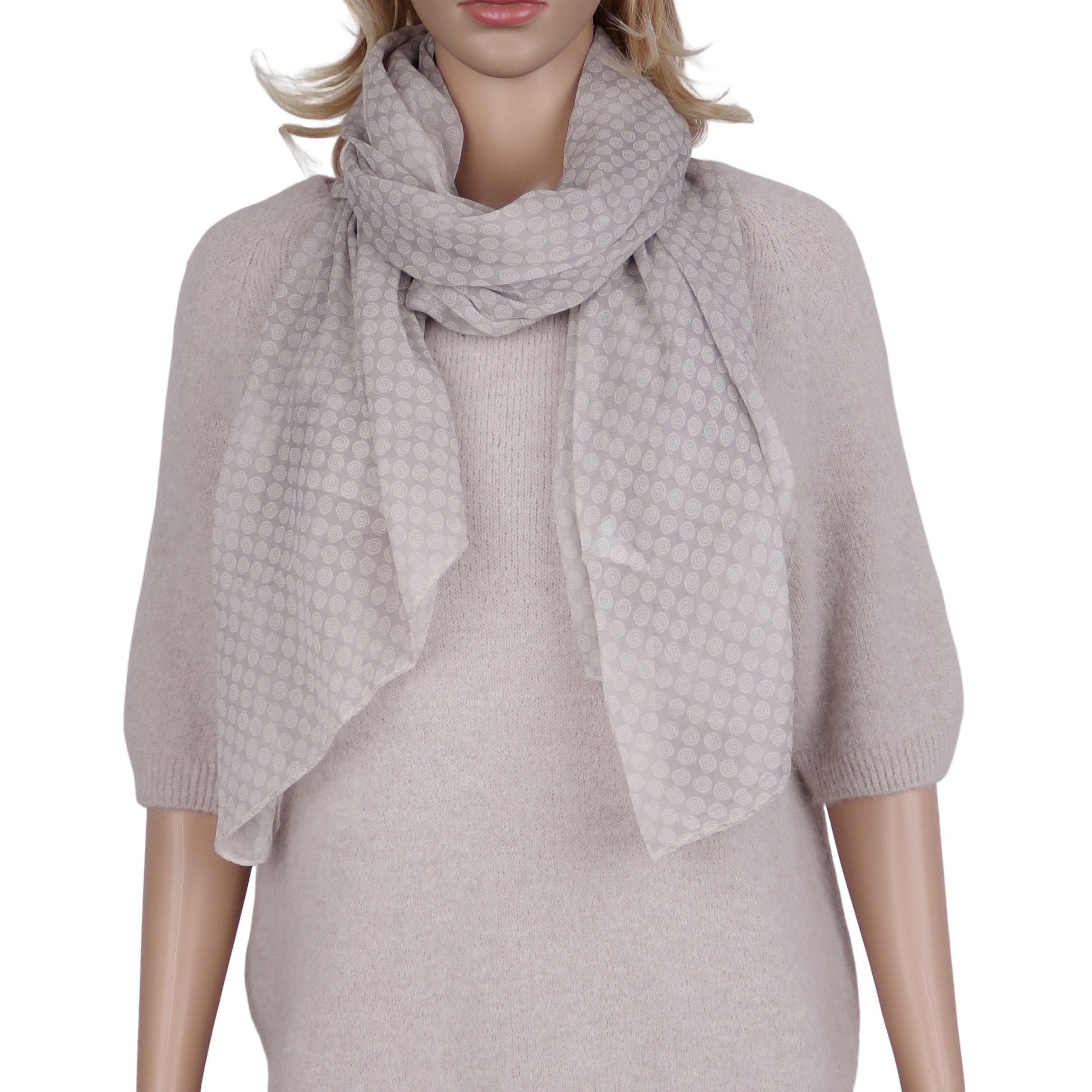 Modeschal Asymmetrischer Schal, Made in Italy 20% Seide 80% Baumwolle