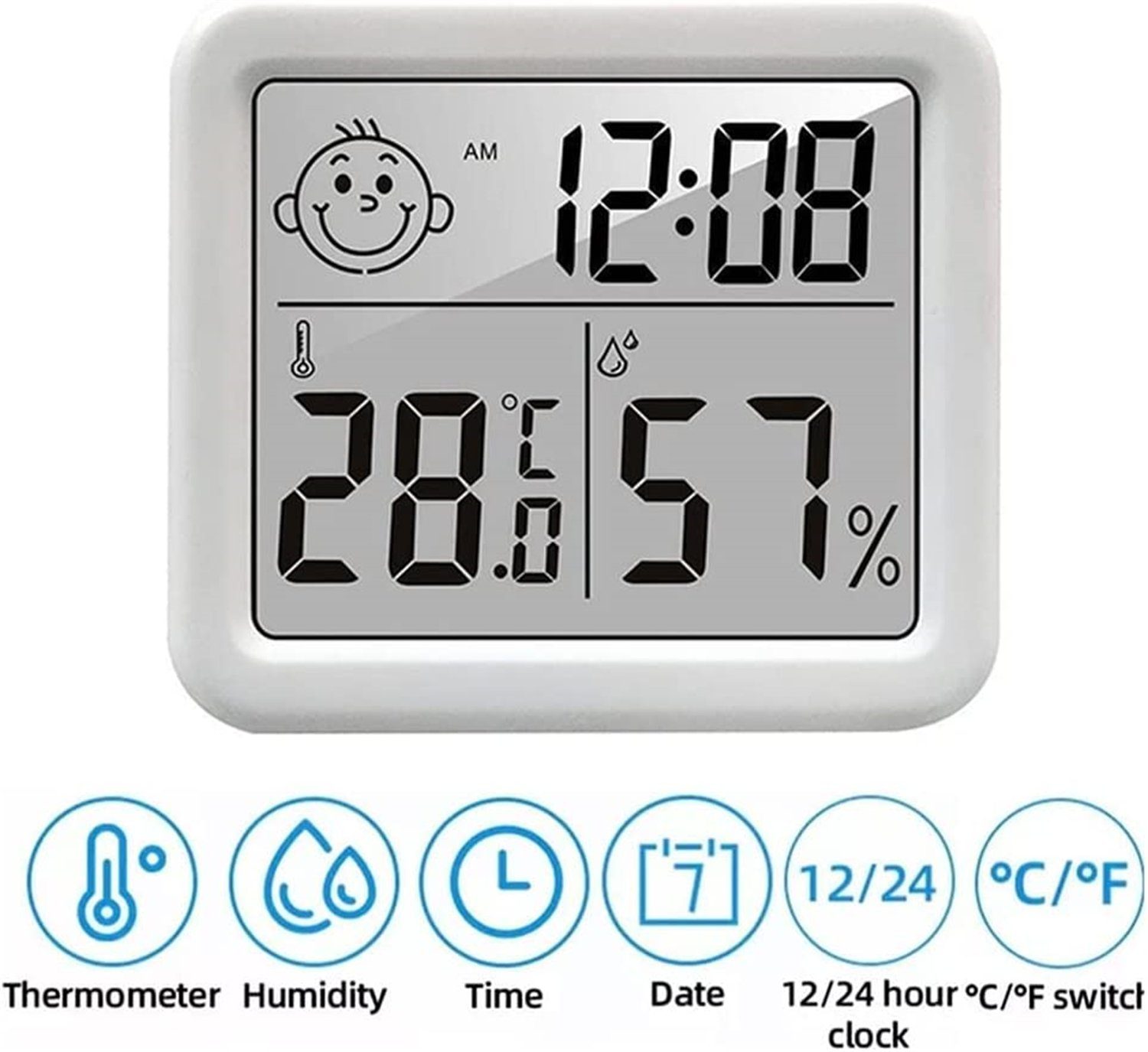 Raumthermometer Digital LCD Thermometer Thermo-Hygrometer Feuchtigkeit Wetterstation