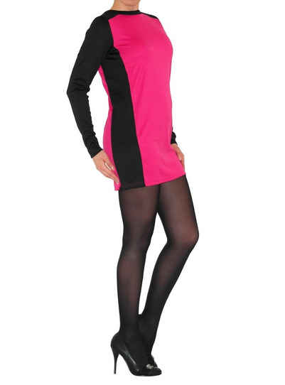 YESET Minikleid Kleid Tunika Mini Minikleid Langarm Longshirt Shirt Top Longtop Pink L 2 Farbig
