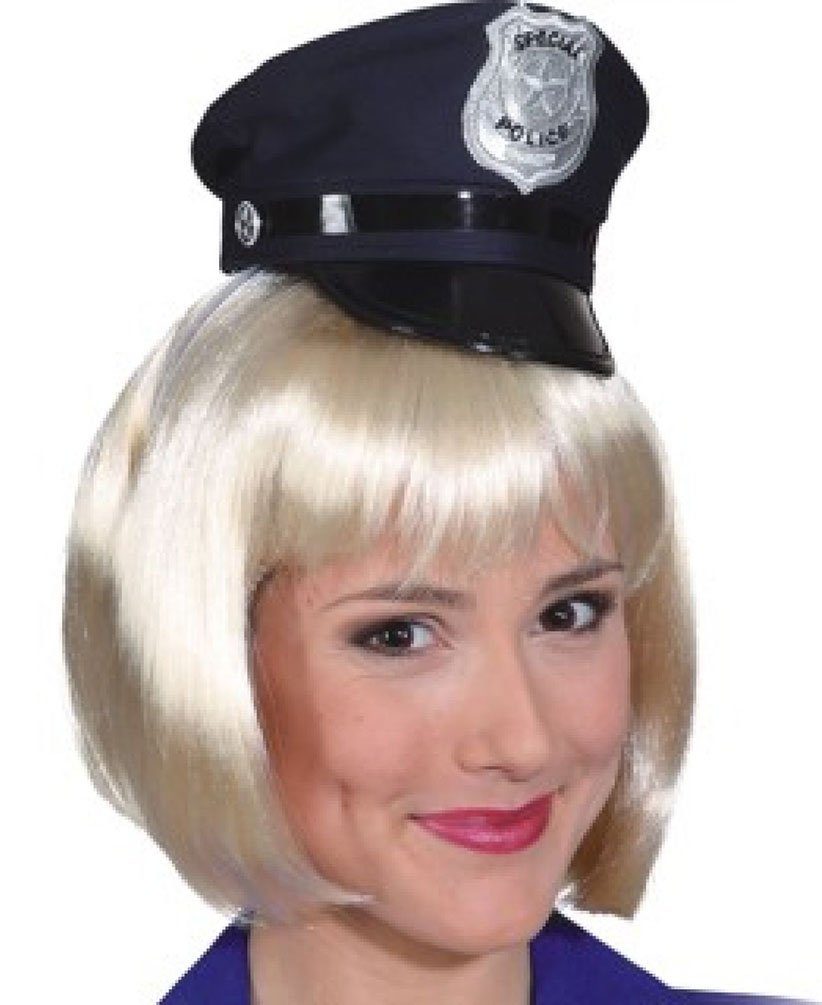 Karneval-Klamotten Polizei-Kostüm Polizei-Kappe Damen mit Haarreif Mini Hut, Polizei Polizist Polizistin Hut Kappe Mini Hut mit Haarreif