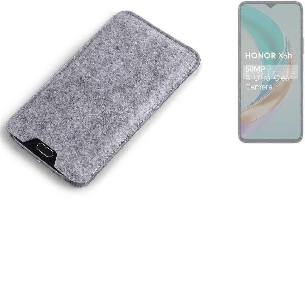 K-S-Trade Handyhülle für Honor X6b, Filz Handyhülle Schutzhülle Filztasche Filz Tasche Case Sleeve